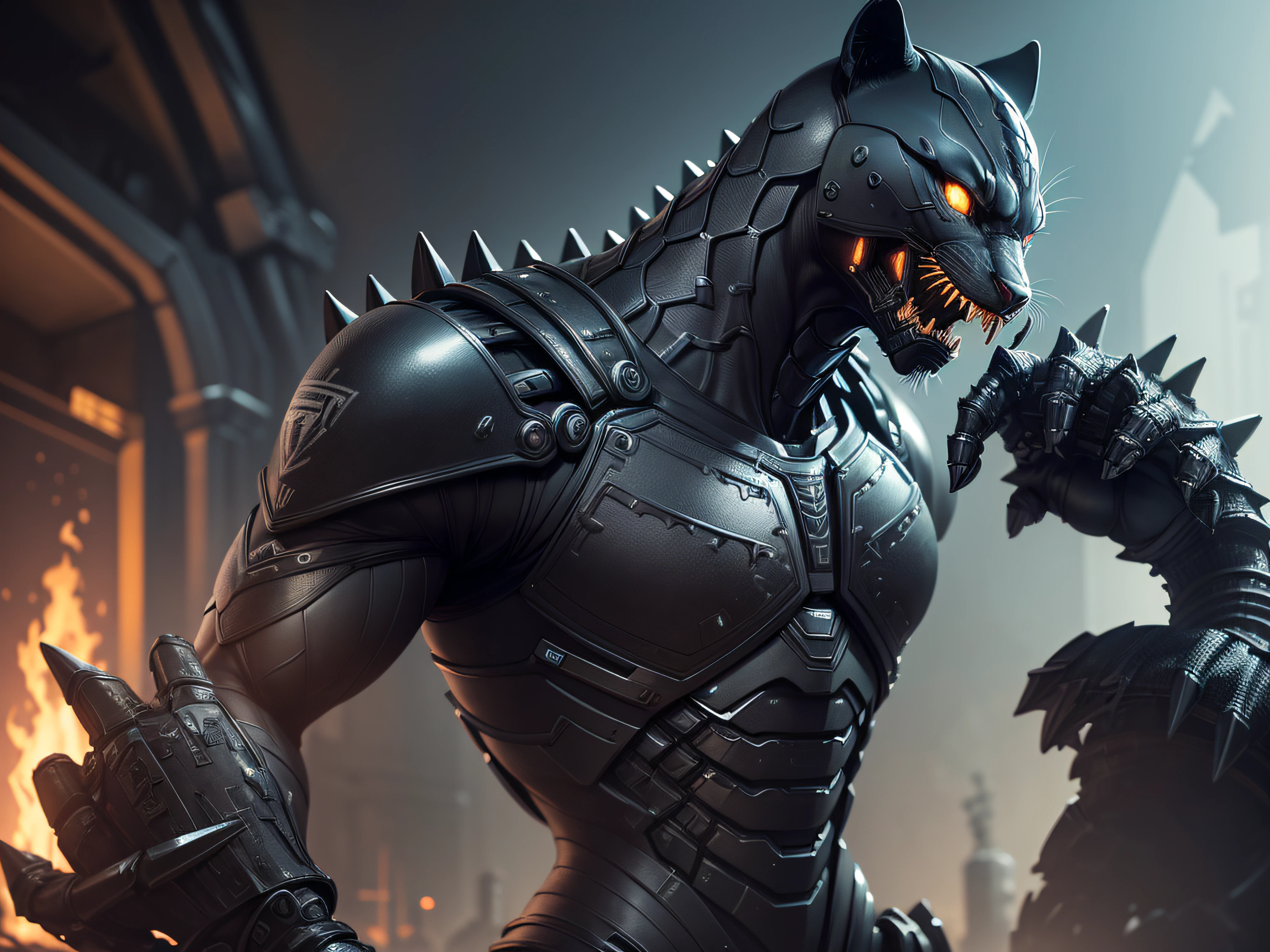 5 Werewolves, werewolves, monster warriors, 32k, movie scene, detailed to the extreme, A closeup of a group of men in armor standing next to each other, Thor's Korg as a soldier, fantasy style 8K octane render, cyborg dr doom in ornate armor, 4K detail fantasy, cinematic 4k octane render, movie still of a cyborg villain, cinematic 4k wallpaper, cinematic 4k wallpaper, 4k cinematic octane render, sabre teeth, close-up, f/4.0 --auto --s2