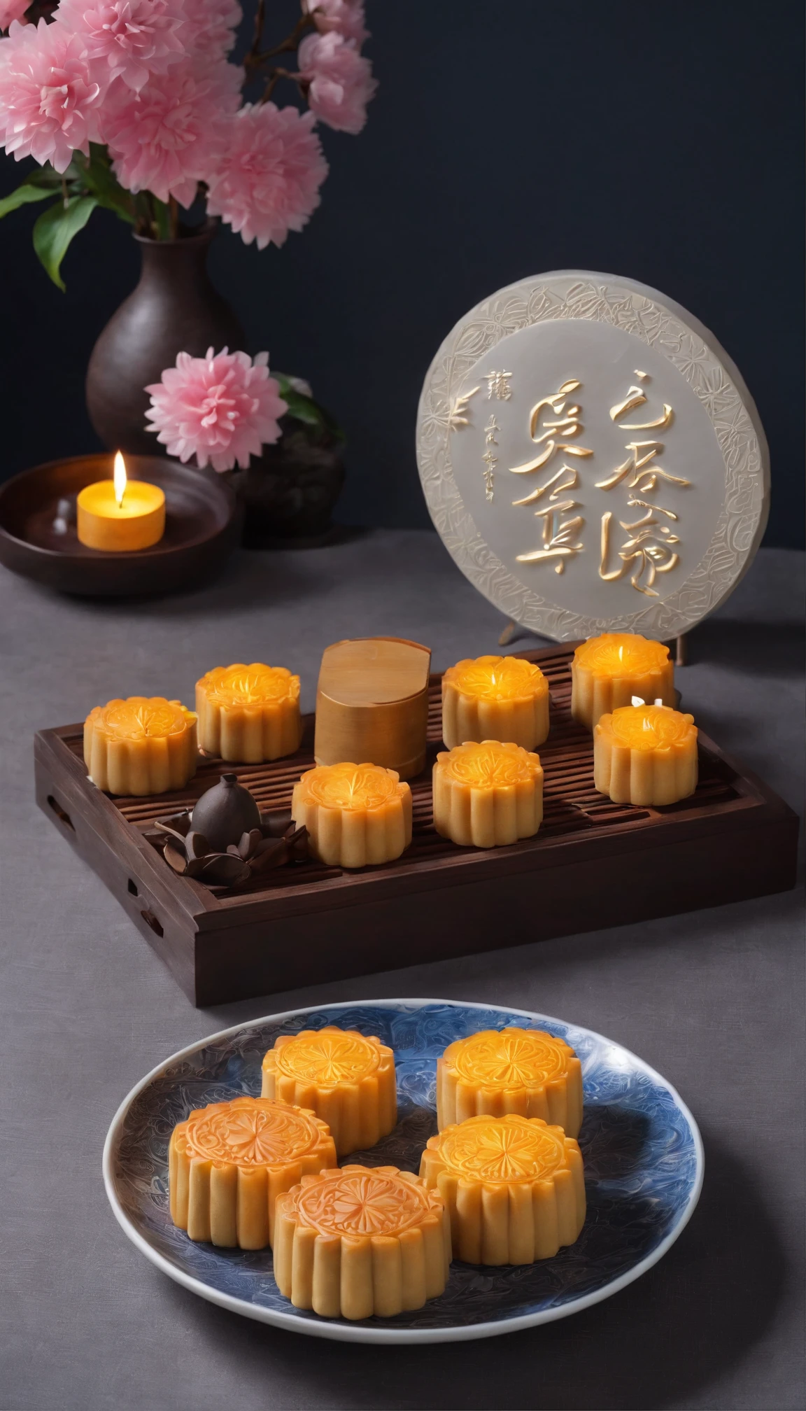 clew:Photos full of Mid-Autumn Festival atmosphere,It showcases delicious mooncakes and bright moons。in the photo,A beautiful mooncake is placed in a traditional mooncake box,The surface of the mooncake is painted with delicate patterns and patterns,Exudes an enticing aroma。Next to the mooncake box is a guzheng and a bouquet of brightly colored chrysanthemums,adding to the festive ambiance。in distance,Bright moonlight illuminates the tranquil landscape,The moon hangs in the sky,It's as if you're close to the audience。
Take this photo,I chose a high-performance digital camera,Such as the Sony Alpha 7R IV,Paired with a high-quality macro lens,Such as the Sony FE 90mm f/2.8 宏 G FAQ。The camera is set at the appropriate aperture,Such as f/4,Ensure clarity of mooncakes and details。Select the appropriate value for the shutter speed,Determine the brightness and detail of the photographed moon。White balance is set to the appropriate mode,Restore authentic colors and atmosphere。
During filming,I focus on capturing the details and colors of mooncakes,and the brightness and shape of the moon。By adjusting the light and angle,I tried to highlight the deliciousness and deliciousness of mooncakes,And the purity and mystery of the moon。ao mesmo tempo,I also used proper background arrangements and props,In order to create a strong Mid-Autumn Festival atmosphere。
The final photo will present a picture full of the atmosphere of the Mid-Autumn Festival,Delicious mooncakes and bright moons are recorded。Every element in the photo conveys a feeling of warmth and blessing,Let the audience feel the joy and reunion of the Mid-Autumn Festival。