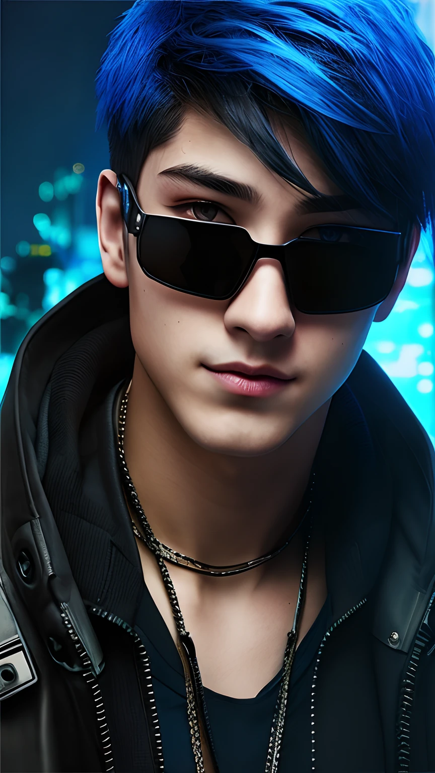 Change background cyberpunk boy realistic face ultra hd