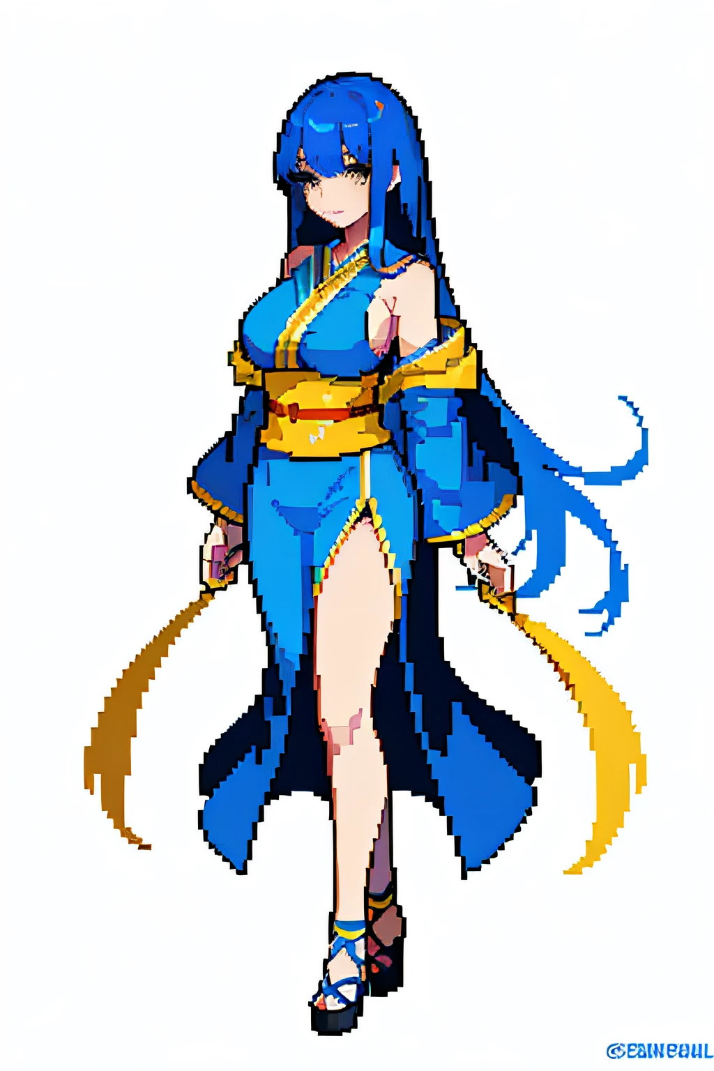 (masterpiece, top quality, best quality), pixel,pixel art,1women,big bosom,cleavage, chinese warrior,full body