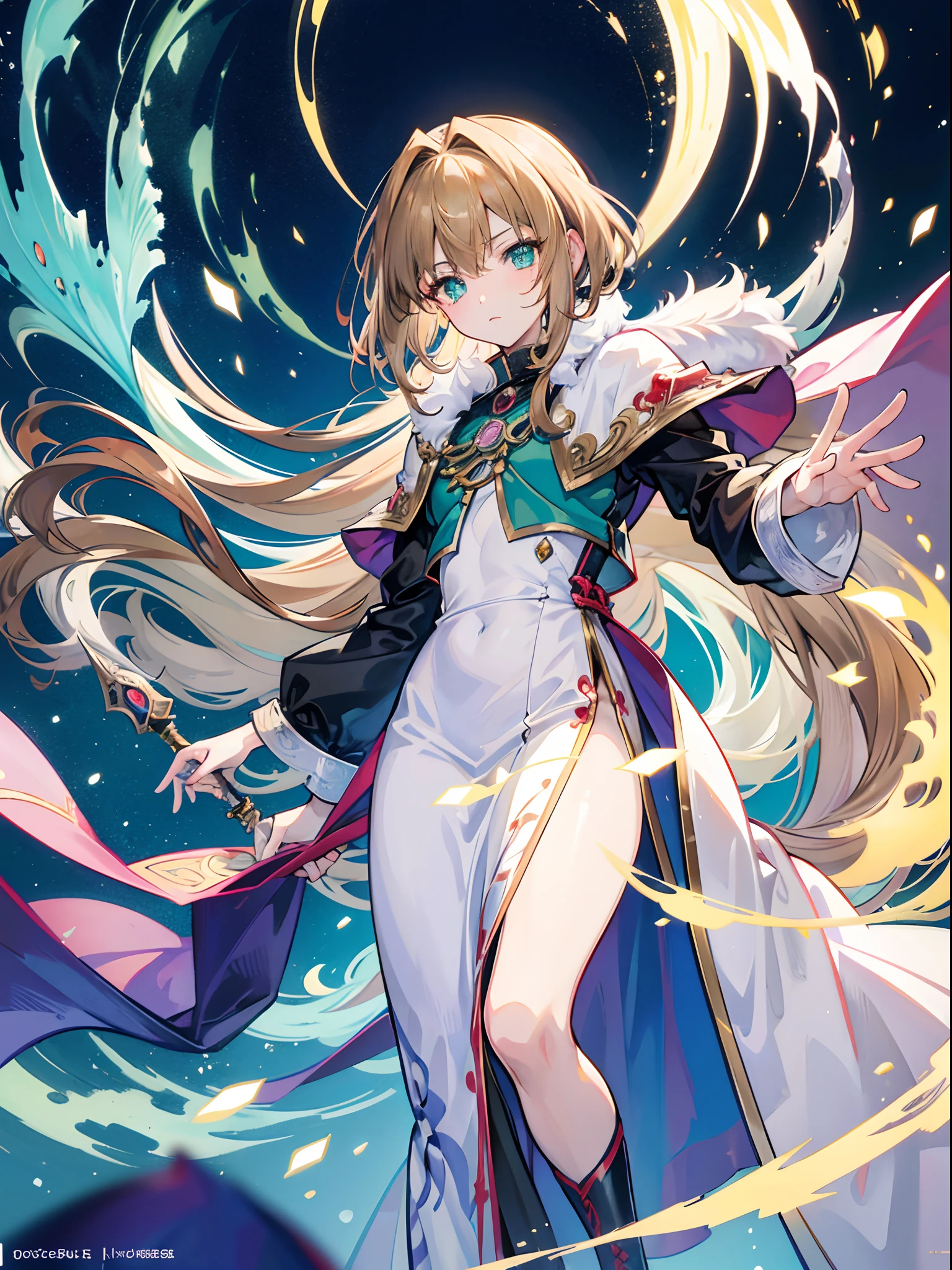 **1 beautiful, Attraktiver Anime-Mann in einer unheimlichen antiken Umgebung, with light brown hair and vivid green sparkling eyes and a pale skin tone, Eroge, 80's anime still, 1980' anime style, Scharfes Licht, Licht der goldenen Stunde, die Kunst von Nobuteru Yuki aus Aufzeichnungen des Lodoss-Krieges oder die Vision von Escaflowne