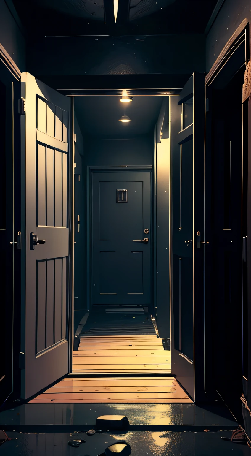 underground room,Open the door,darkly,Yin wind