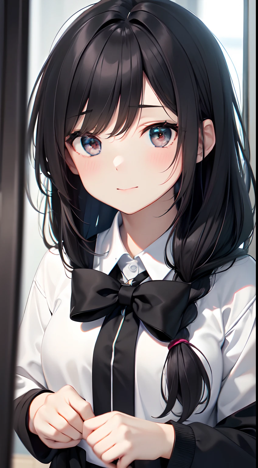 Grundlegendes Aussehen: Marin is a pretty, energetic schoolgirl with long, welligen, blonden Haaren und leuchtend rote Augen 1 11 . Sie hat eine schlanke Taille und helle Haut 2 . Her natural eye color is dark brown, but she almost always wears red contact lenses 2 . Pose: Marin springt in die Luft, lifted up with her hands and slightly stretched back, to express dynamism and energy 6 . Her legs are slightly bent and her feet are pointing downwards, um den Eindruck eines Sprungs zu erzeugen 6 . Kleidung: Marin wears her school uniform, the one made of a white blouse, einem kurzen, dunkelblauen Rock, einer lockeren Krawatte und kniehohen Socken besteht 14 . She often leaves the top buttons of her blouse open and wears her tie loosely, um bequem zu sein 1 . Hintergrund: Since you want to create an image with Seaart, you can use a simple, stilisierten Hintergrund verwenden, der den Fokus auf Marin und ihre Pose legt. You can also use elements from the world of "Mein Dress-up-Liebling" oder allgemeine Anime-Themen verwenden, um den Hintergrund interessanter zu gestalten. To make the image as accurate as possible, empfehle ich Ihnen, sich auf offizielle Bilder, Szenen aus dem Anime und Fan-Artworks zu beziehen, to get a feel for Marin's look and style