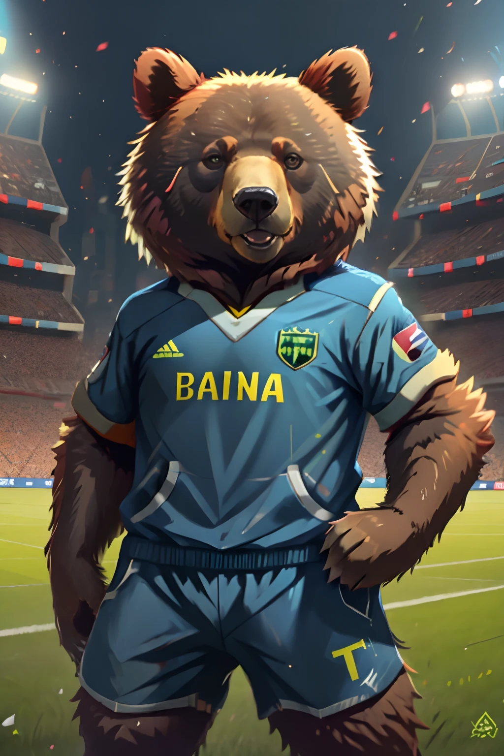 Bear in soccer uniform、 --auto