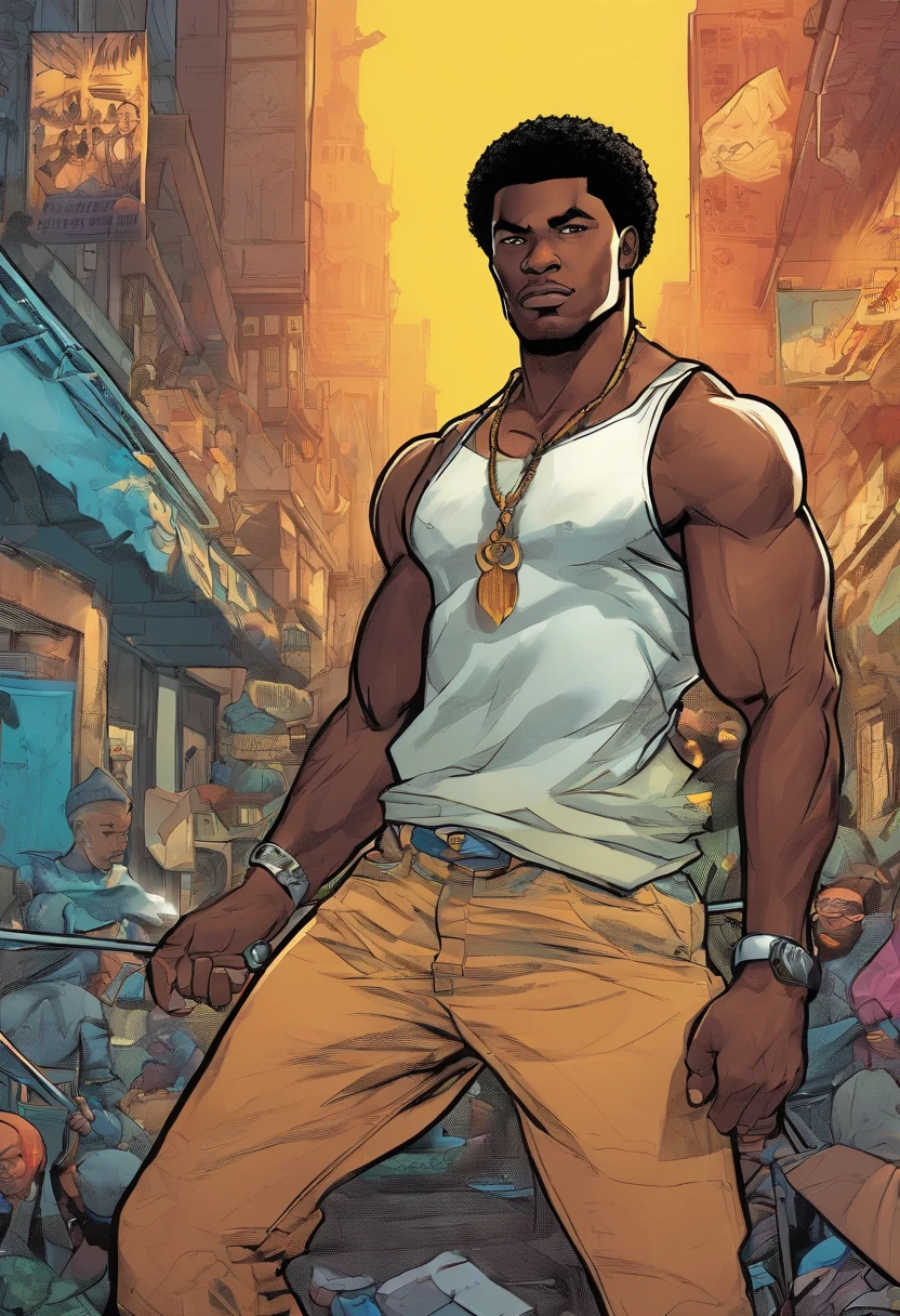 young, muscular black man