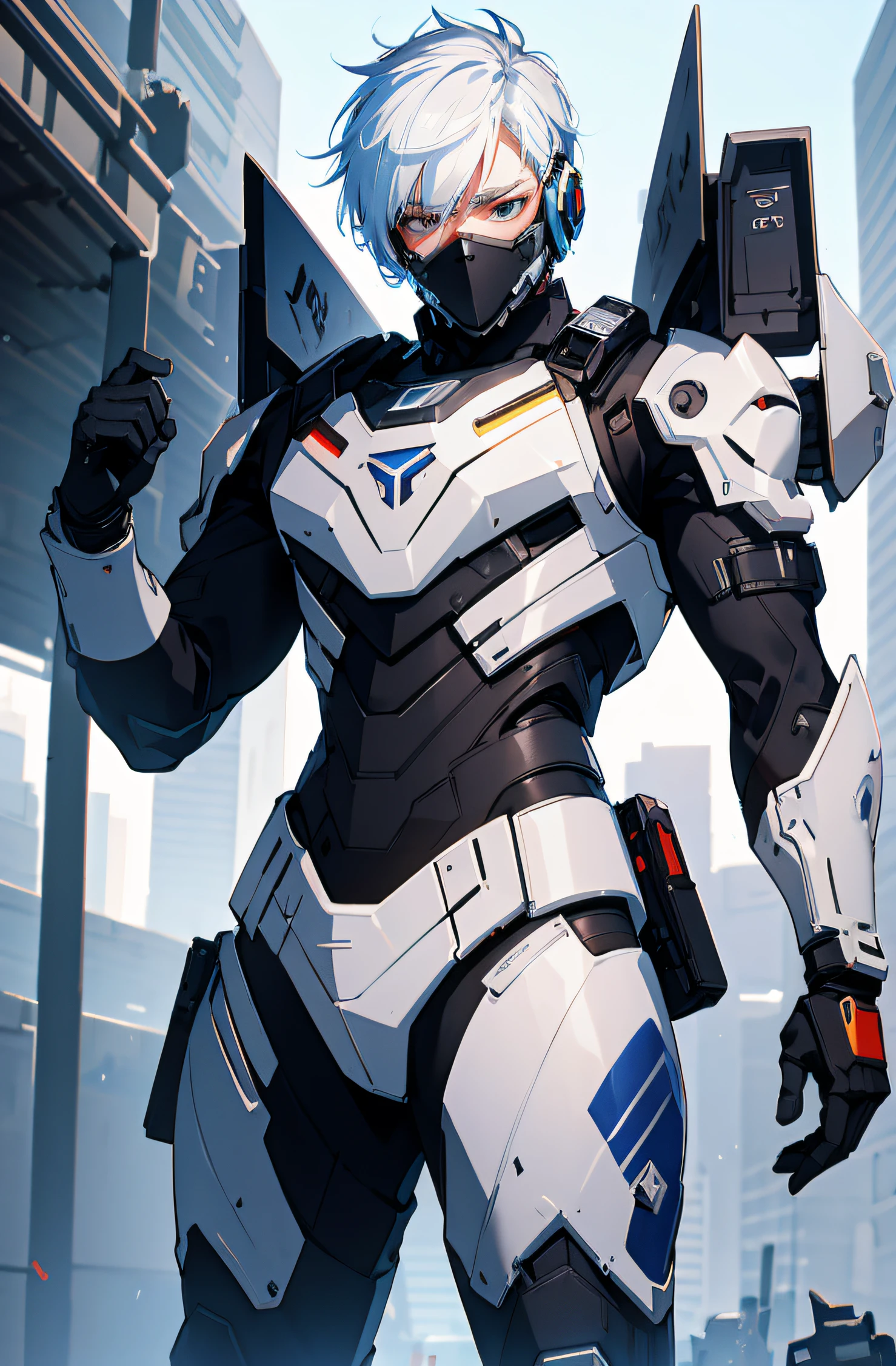 anime character with white hair and black and white armor holding a gun, echo from overwatch, official overwatch game art, from overwatch, sigma from overwatch, overwatch character concept art, overwatch splash art, overwatch character, overwatch inspired, overwatch skin, ferra white mecha, overwatch design, overwatch style, as overwatch character, baptiste from overwatch, varia suit