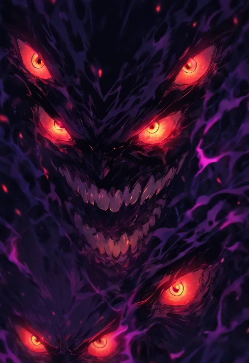 Scary demon with sharp teeth
