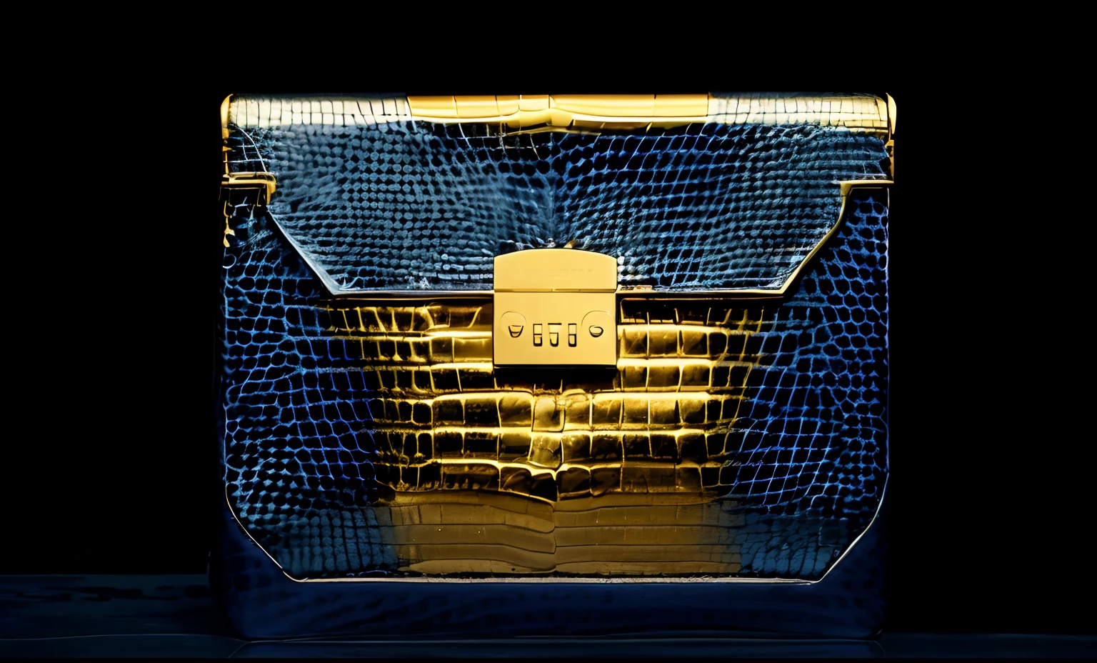 a close up of a blue purse with a gold lock, decadent, by Adam Saks, very intense, by Hugo Heyrman, balenciaga, by Luis Miranda, by Gabriel Ba, by Samuel Birmann, f / 3 2, hermes, by derek zabrocki, 8 0. lv, evening, by Leo Goetz, navy-blue, gilt