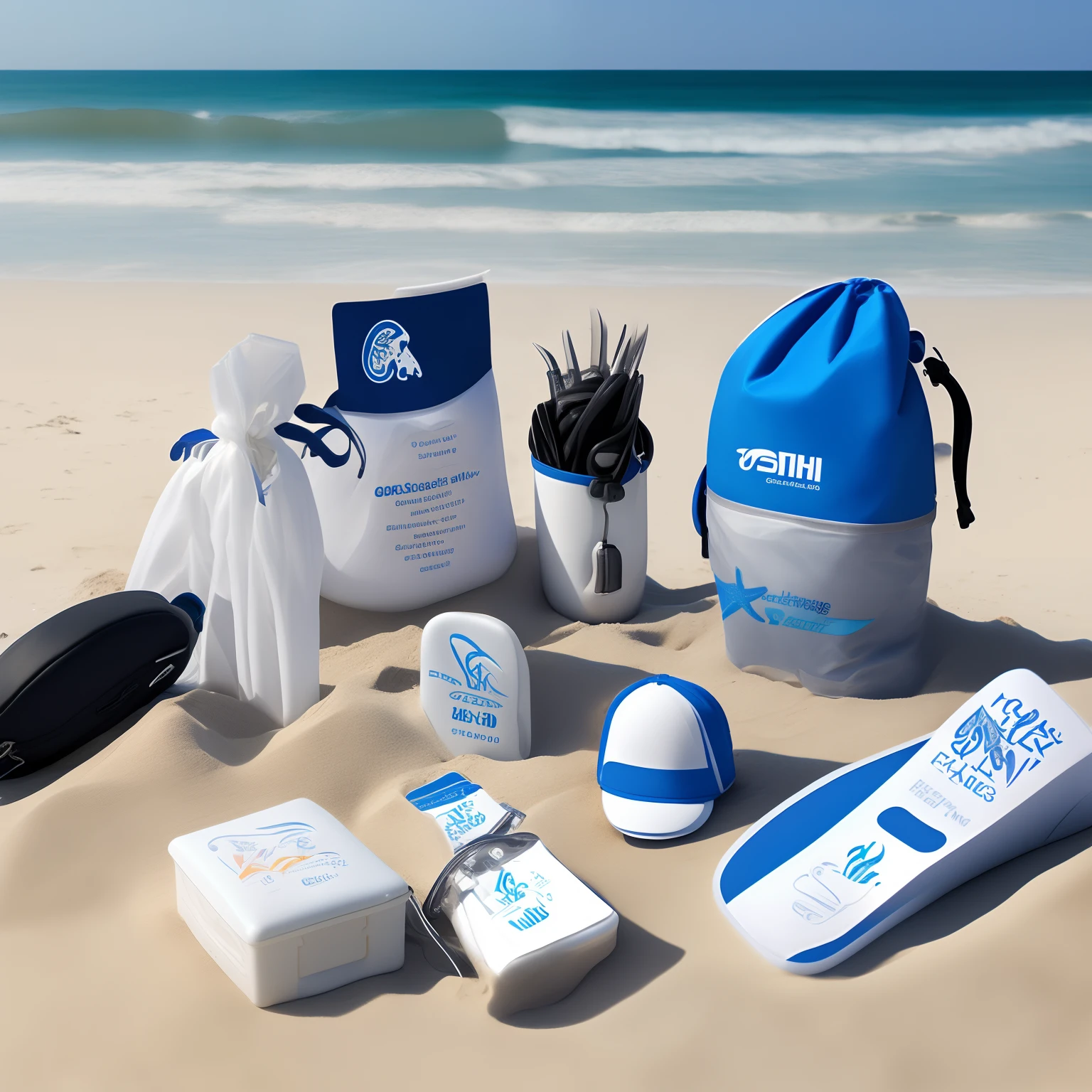 Promotional products on the beach