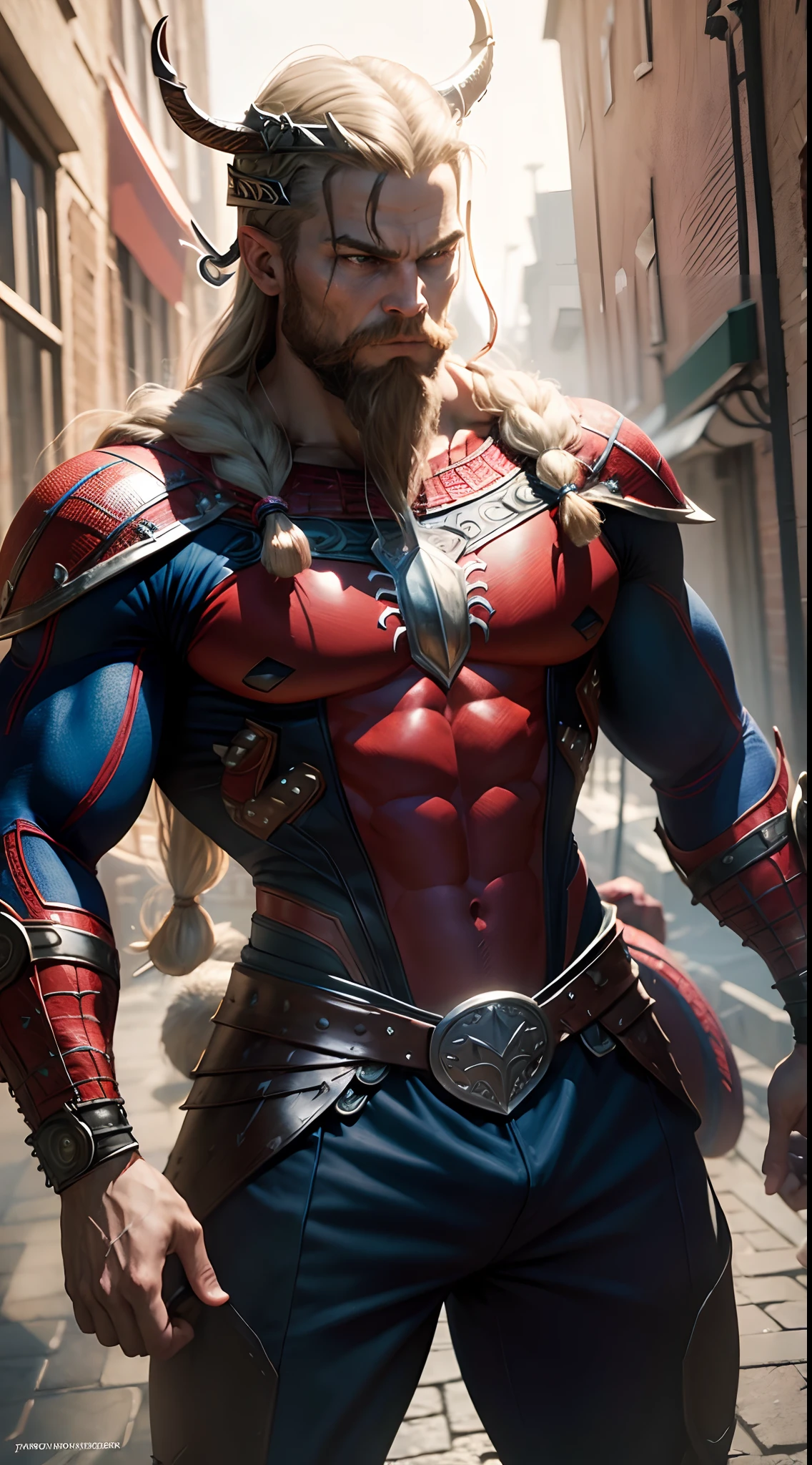 (((Viking ))) Spider-Man Marvel super strong, muscular, ABS, 35mm lens, photography, ultra details, HDR, UHD,8K --auto