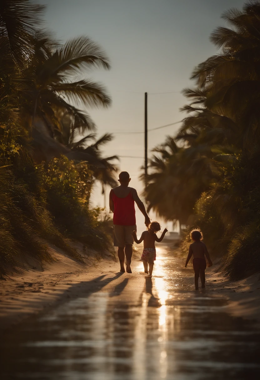 The family is going on vacation to the beach. They are excited to spend a few days in the sand and water. But the traffic is at a standstill, and they are late. The father is trying to remain calm, but he is starting to get nervous. The mother is trying to comfort the children, but they are getting impatient.