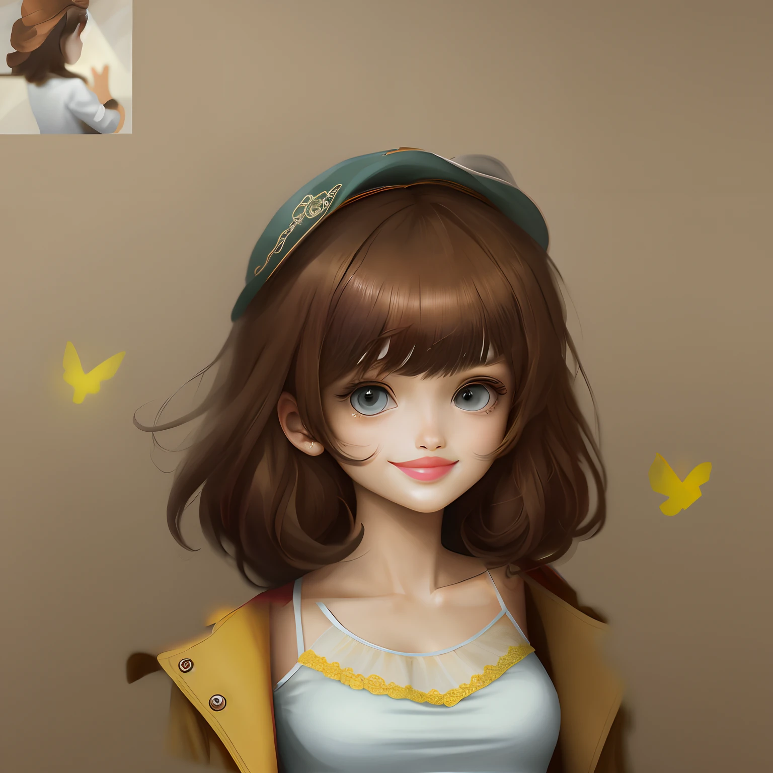 camisole,Yellow coat