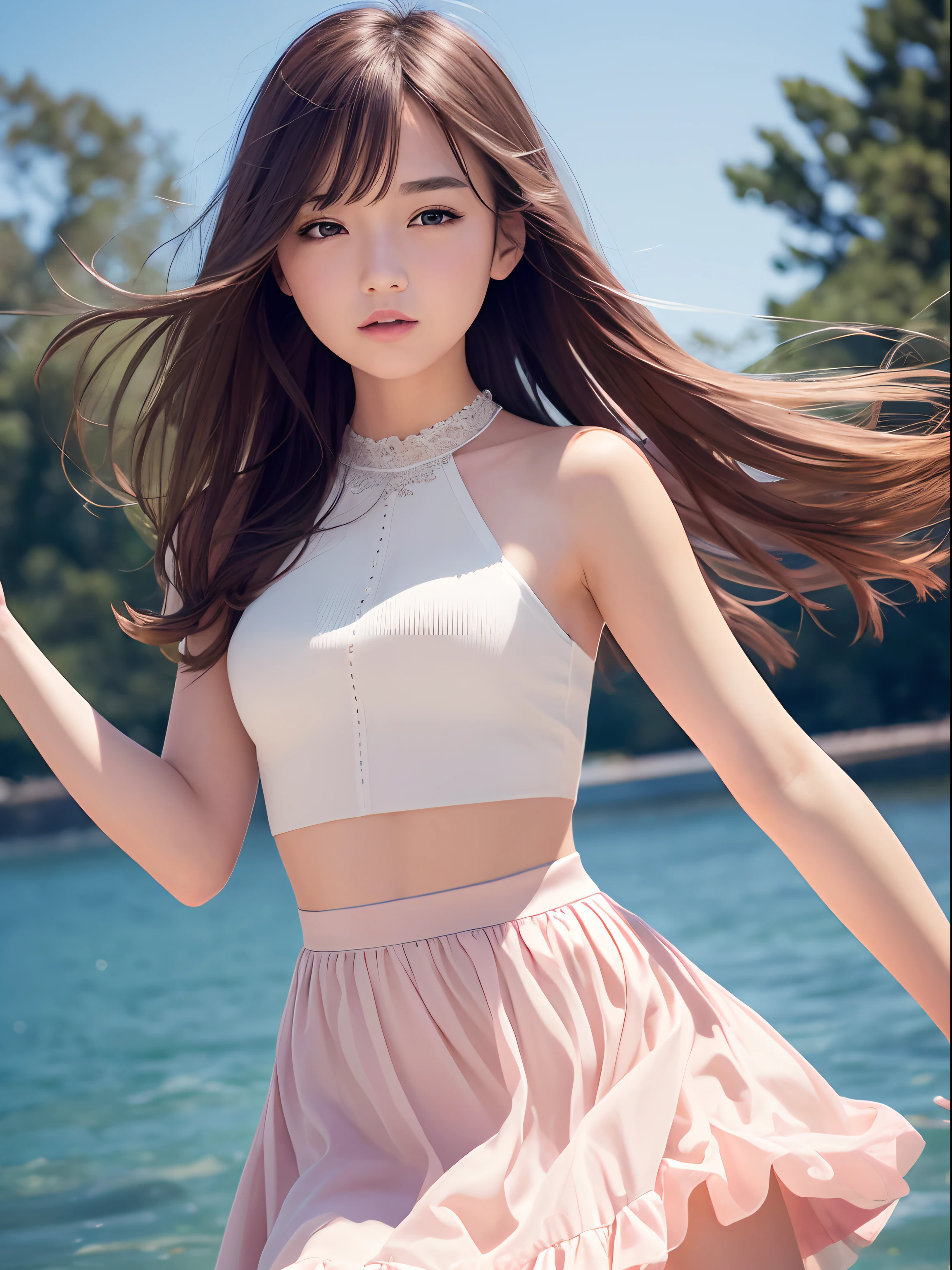 Highest Quality, excellent details, 超A high resolution, (fidelity: 1.4), The best illustrations, favor details, Highly condensed 1girl, with a delicate and beautiful face, Delicate collarbones, High Quality Fishtail Skirt, Shyness,Frolic,dance,