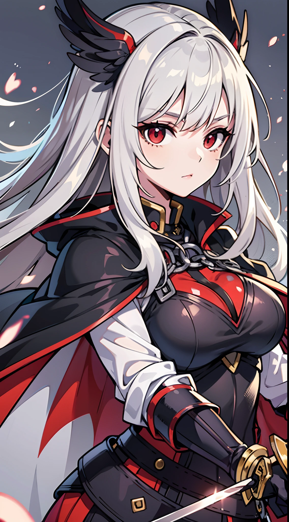 Mature woman, fierce expression, looking squarely at the camera, red heart-shaped pupils, breasts, big breasts, white hair, elegant and noble, highest quality, saliva, saliva, kissing, tongue, buttocks
