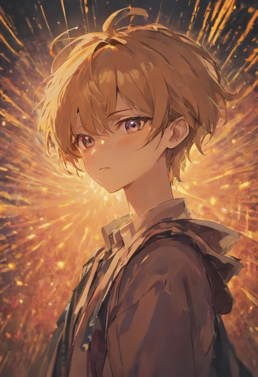 Anime boy, Smirking, The background is blurred out, Anime drawing style, closeup of face,
