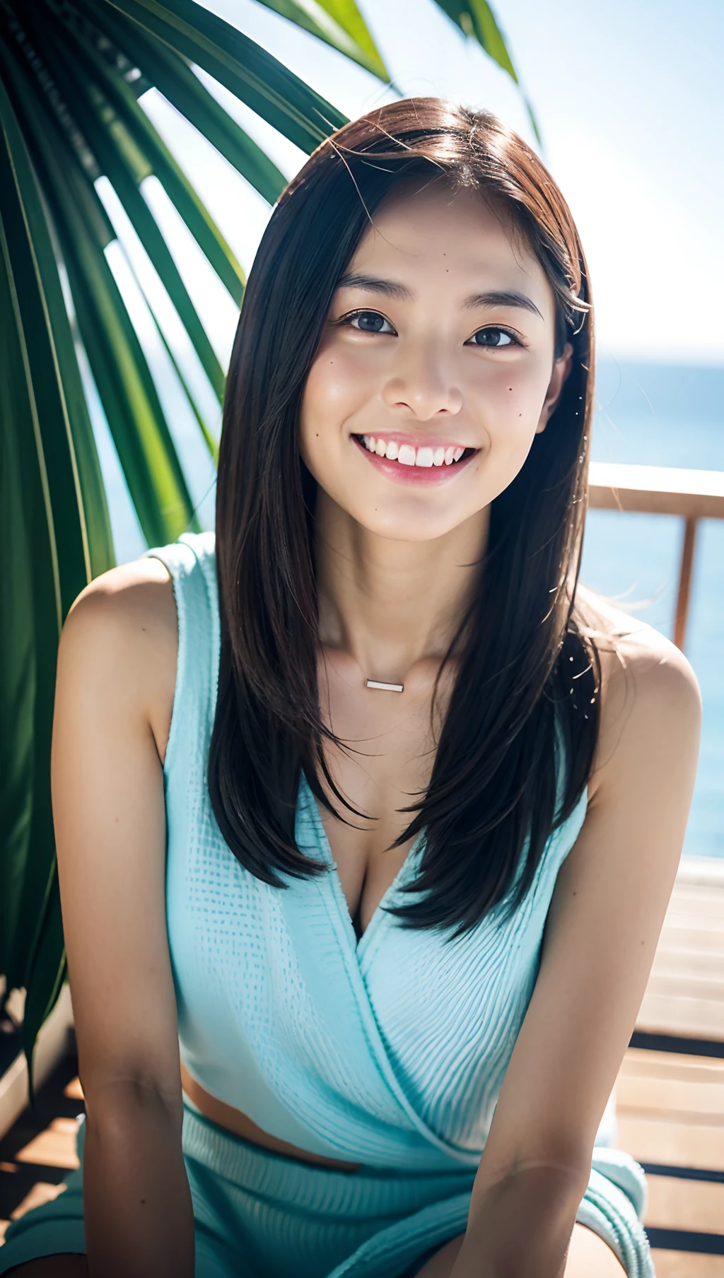 hight resolution、 One beautiful young woman、 (Soft Saturation:1.3)、(light skinned:1.2)、 (hyper detailed background、细致背景)、bokeh dof、 Romper,Portrait of smiling girl。When viewed from the front、The composition is symmetrical。 Look straight at you with serious eyes、Break Towel Wrap、Towel wrap、middlebreasts、 outside of house、Uncharted、Skysky、rays of sunshine、Hot Spring Resorts、mountainscape、 strong lights、front lit、 (teen ager:1.3)、(cowboy shot:1.2)、Break angle from the front、 looking at viewert、 dynamicposes、 Sitting on the beach Wakame、wakame、wakame、wakame、wakame、wakame、wakame、