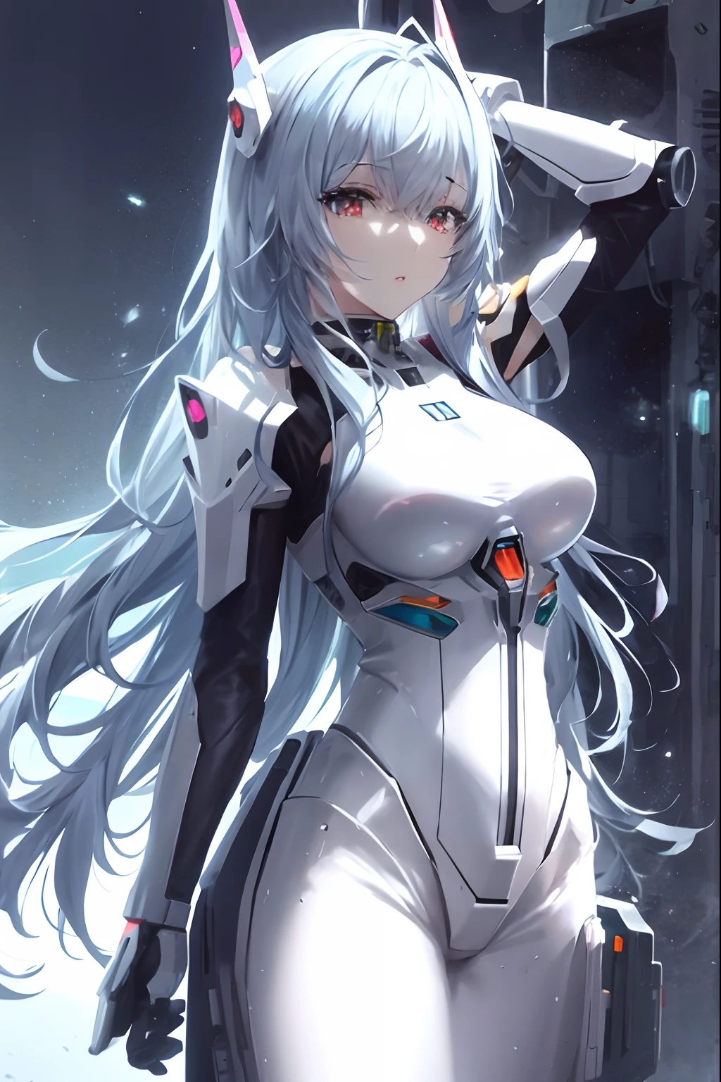 anime girl with futuristic headgear and futuristic body armor, cyberpunk anime girl mech, cyborg - girl with silver hair, anime manga robot!! anime girl, perfect anime cyborg woman, anime mecha aesthetic, girl in mecha cyber armor, beutiful girl cyborg, detailed digital anime art, anime cyborg, digital cyberpunk anime art, advanced digital anime art