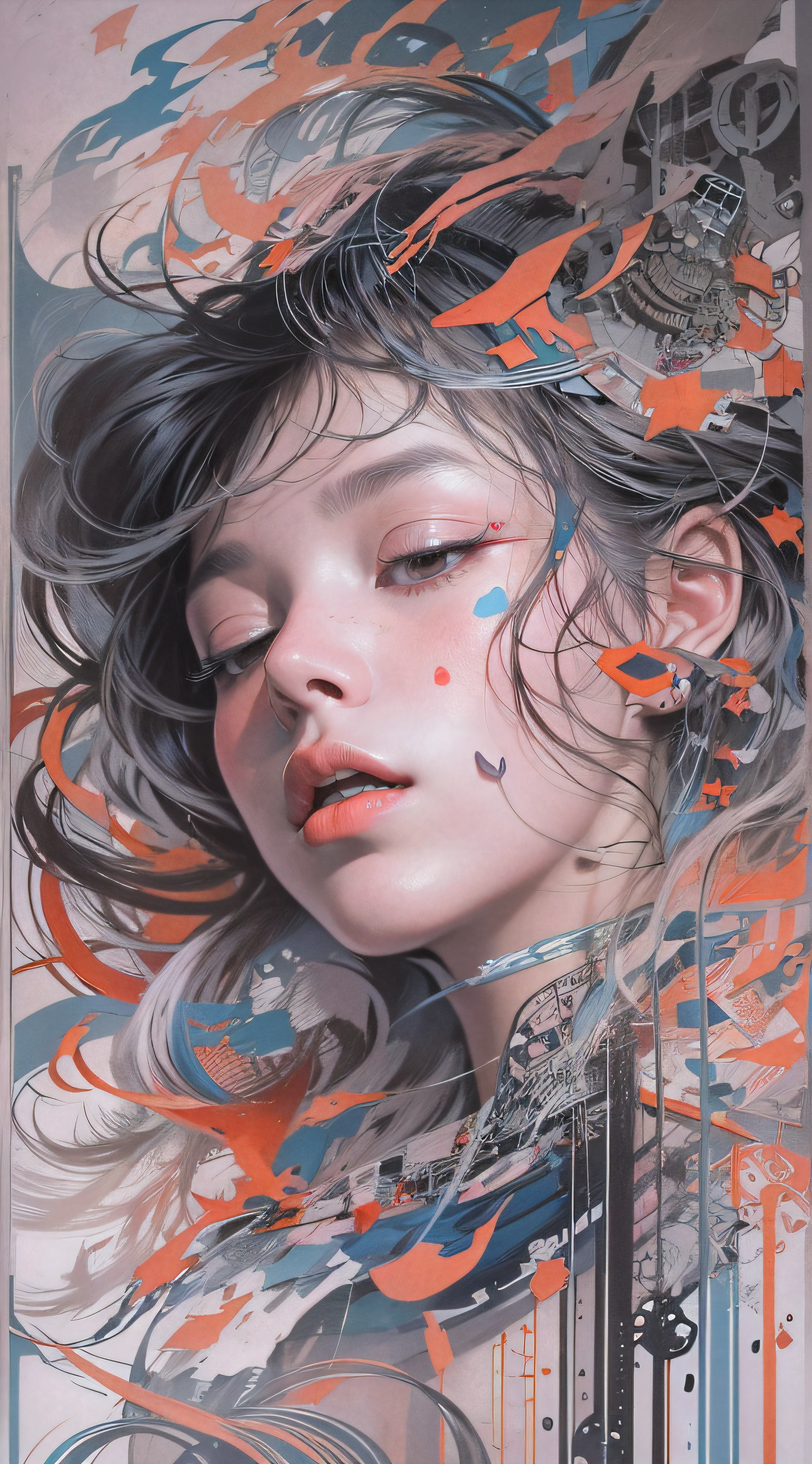 official art, unity 8k wallpaper, ultra detailed, beautiful and aesthetic, masterpiece, best quality, (zentangle, mandala, tangle, entangle), (fractal art:1.3) , 1girl, extremely detailed, dynamic angle, cowboyshot, the most beautiful form of chaos, elegant, a brutalist designed, vivid colours, romanticism, by james jean, roby dwi antono, ross tran, francis bacon, michal mraz, adrian ghenie, petra cortright, gerhard richter, takato yamamoto, ashley wood, atmospheric, ecstasy of musical notes, streaming musical notes visible