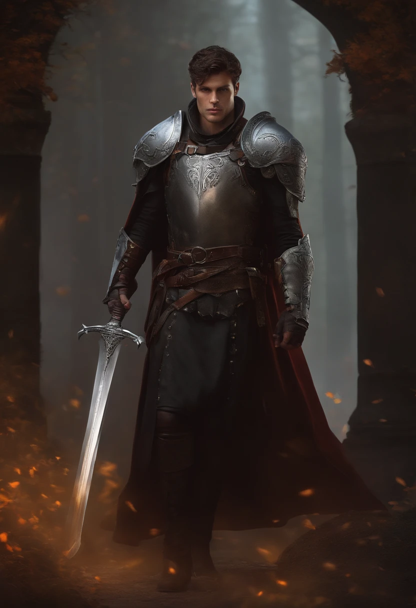 Lucas Curtis Armor Paladin Fog Epic Champion, mistborn, brumas, armadura preta espada
