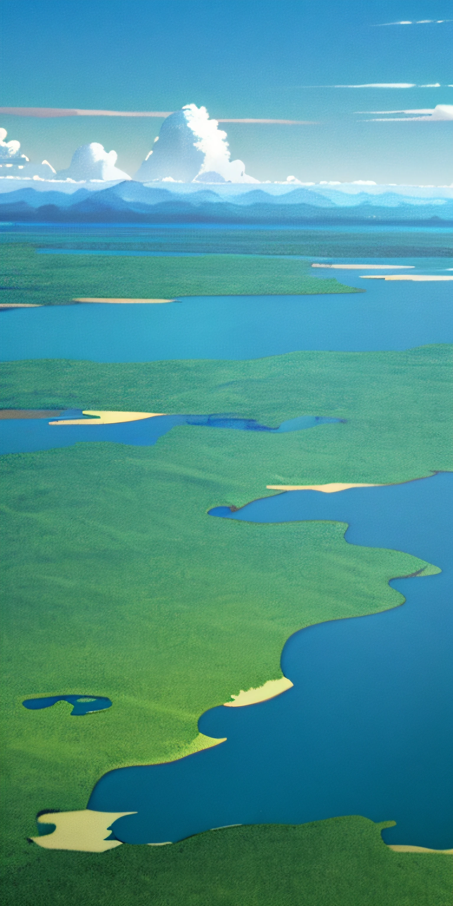 anime backgrounds，Lake，Simple