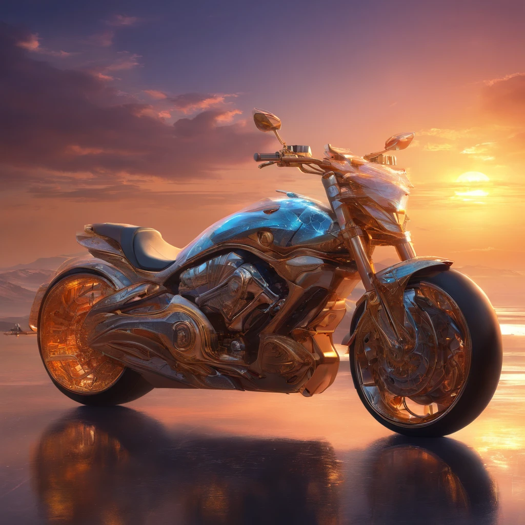 the motorcycle, ray tracing, UHD, award winning