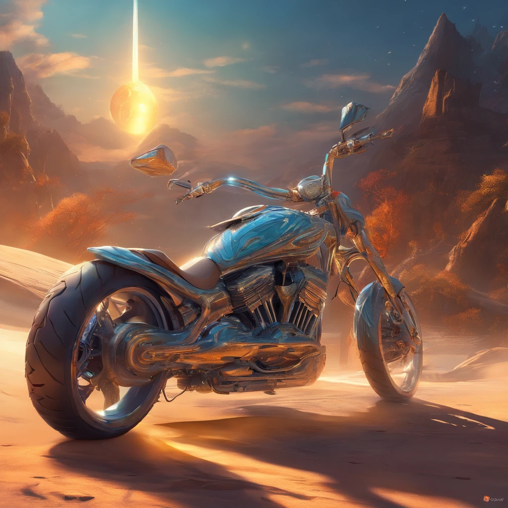 the motorcycle, ray tracing, UHD, award winning