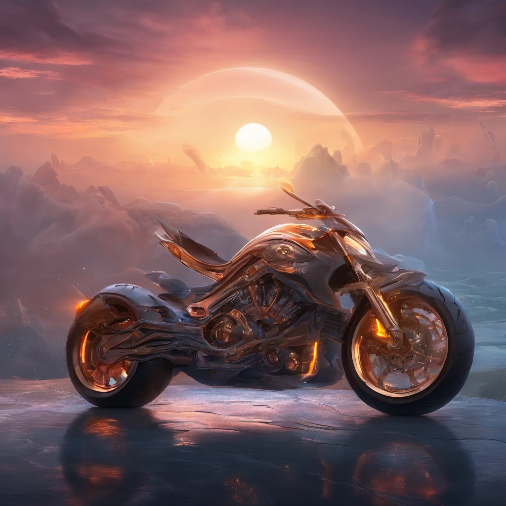 the motorcycle, ray tracing, UHD, award winning