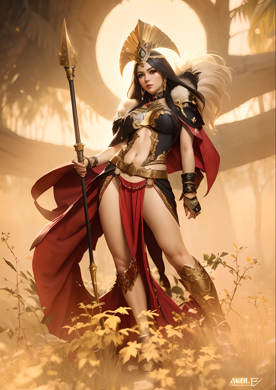 Morathi, aggressive look, detailed facial features,holding polearm, (perfect face:1.1), cities ruins in the background, wearing see-through crop top shirt, white shirt top, see through shirt, sweaty skin, toned, full-length photo, tiara on head, 70mm lens, symmetrical, posing, (small red areolas:1.2), athletic, sharp, textured skin, perfect body, goosebumps, 1girl, realistic, e cup breasts, detailed, slim, (perfect fingers:1.2), amused, perfect pussy, shaved pussy, photographed by a Nikon Z7 II Camera,(high detailed skin:1.2),8k uhd, <lora:MorathieV2-000005:0.9>