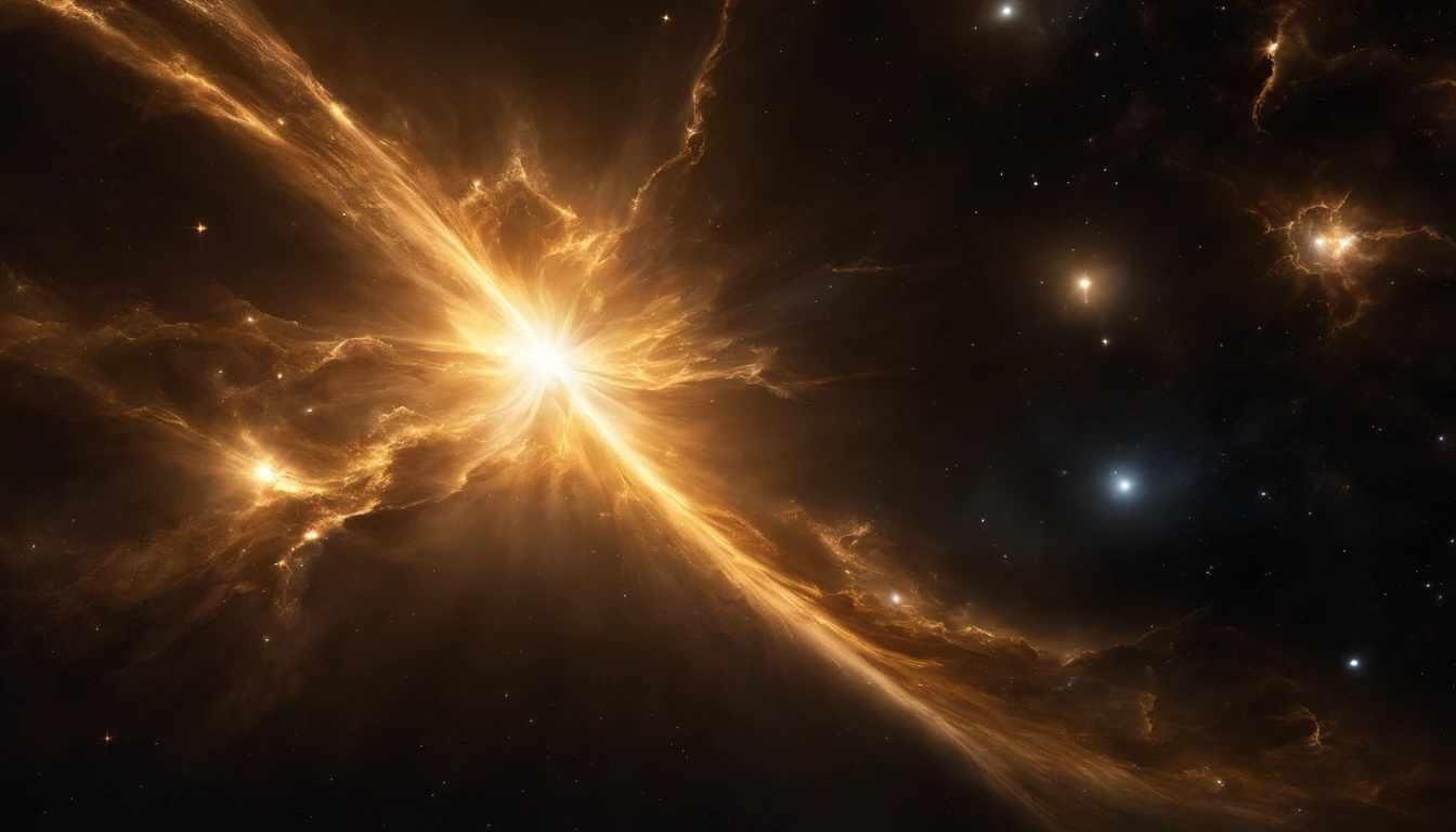 (stocky luminous flux),cosmos space,extra-fierce,golden and white beam,(shatter through the asiderite),magnificient,official art,best quality