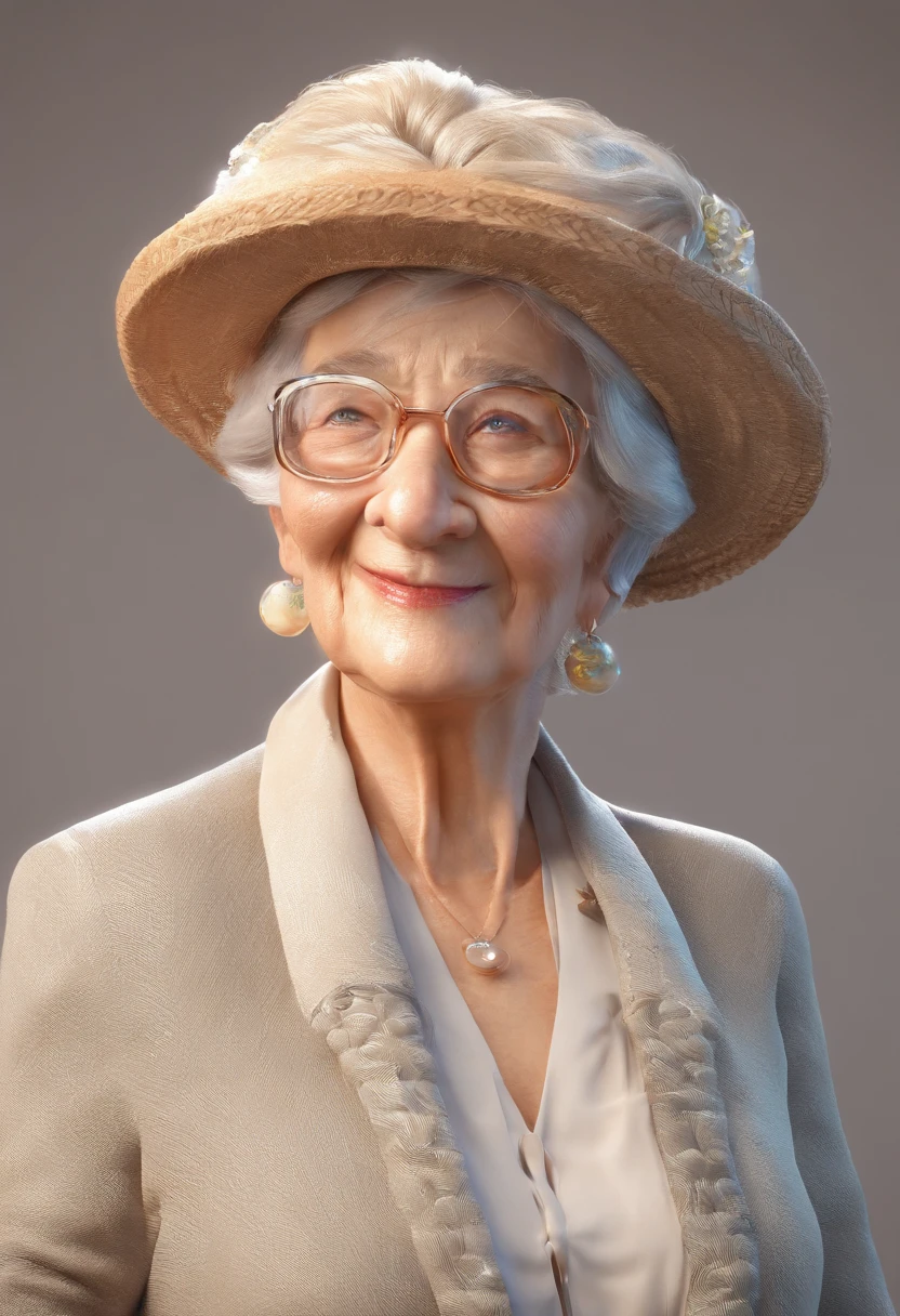 Nice stylish old lady，I'm happy to fly