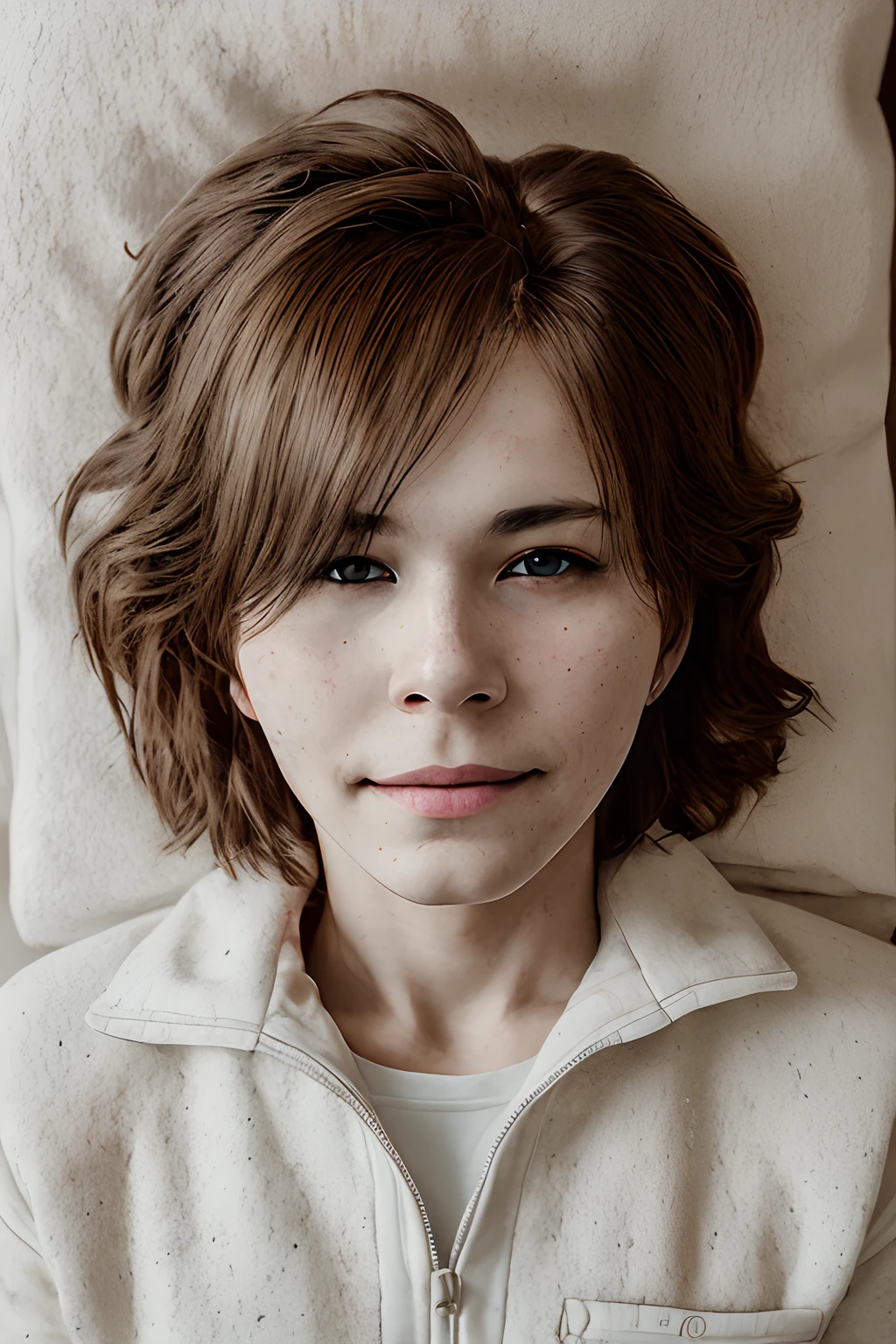 portrait of beautiful smiling woman with some freckles, snow-covered mountain landscape background by ilya kuvshinov and annie leibowitz. synthwave watercolor painting on canvas trending in artstation dramatic lighting abstract expressionism pastel shades tones (hd) golden ratio details aesthetic octane render excellent composition natural textures 8k oil paining masterpiece canon eos r4s 50