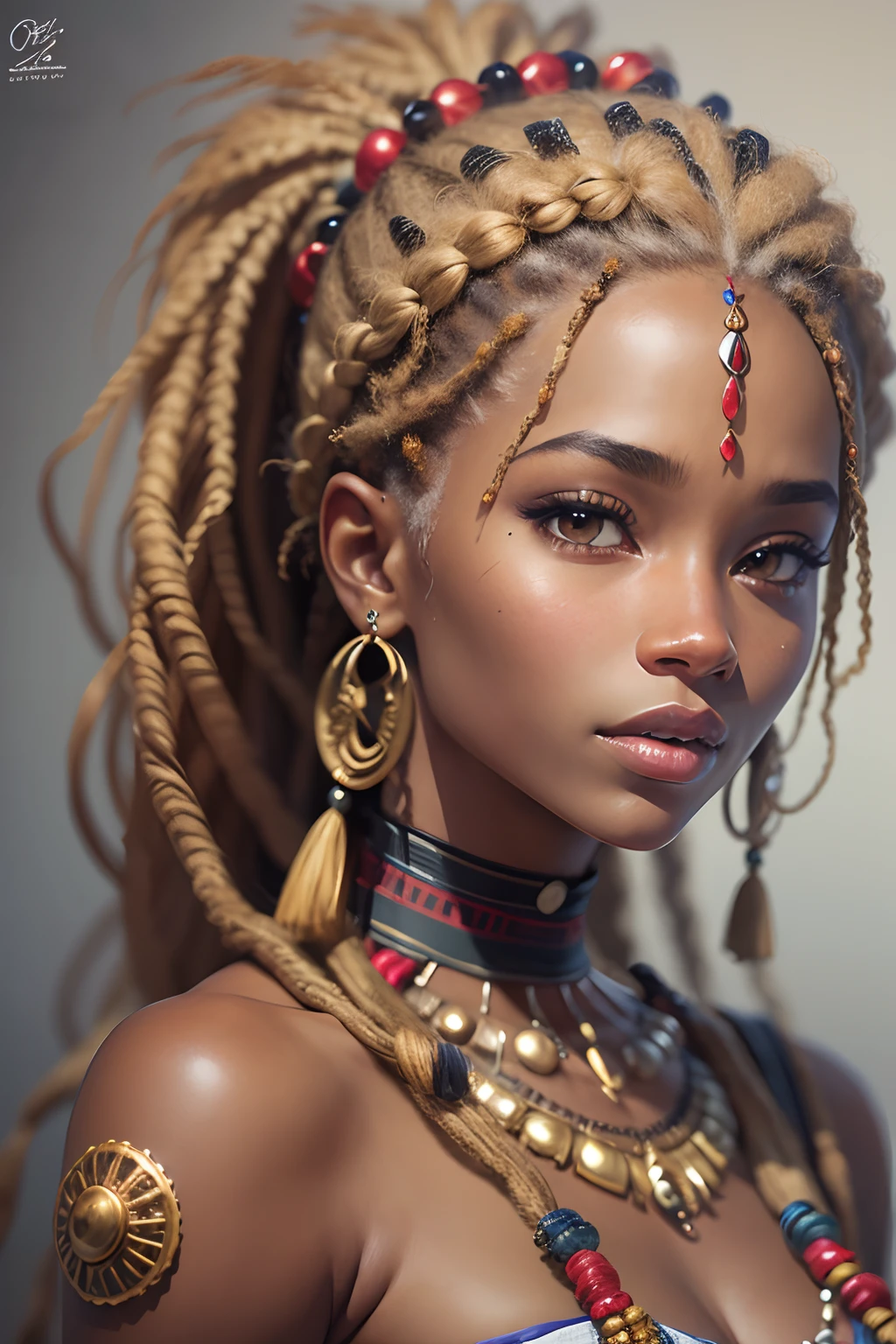 (masterpiece, best quality), ebony 1girl, beautiful face, Kimberly_jackson, freely dreadlocks, confused, upper body,