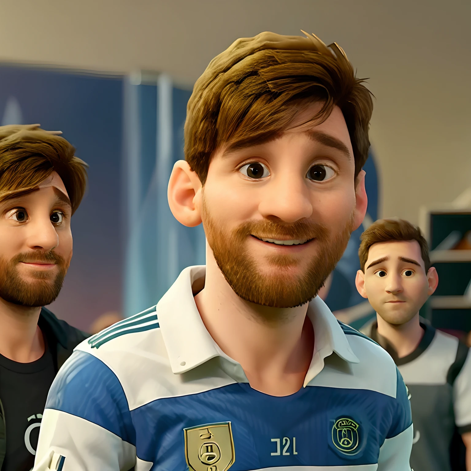 (Messi vestindo uma fantasia de Doutor Estranho)