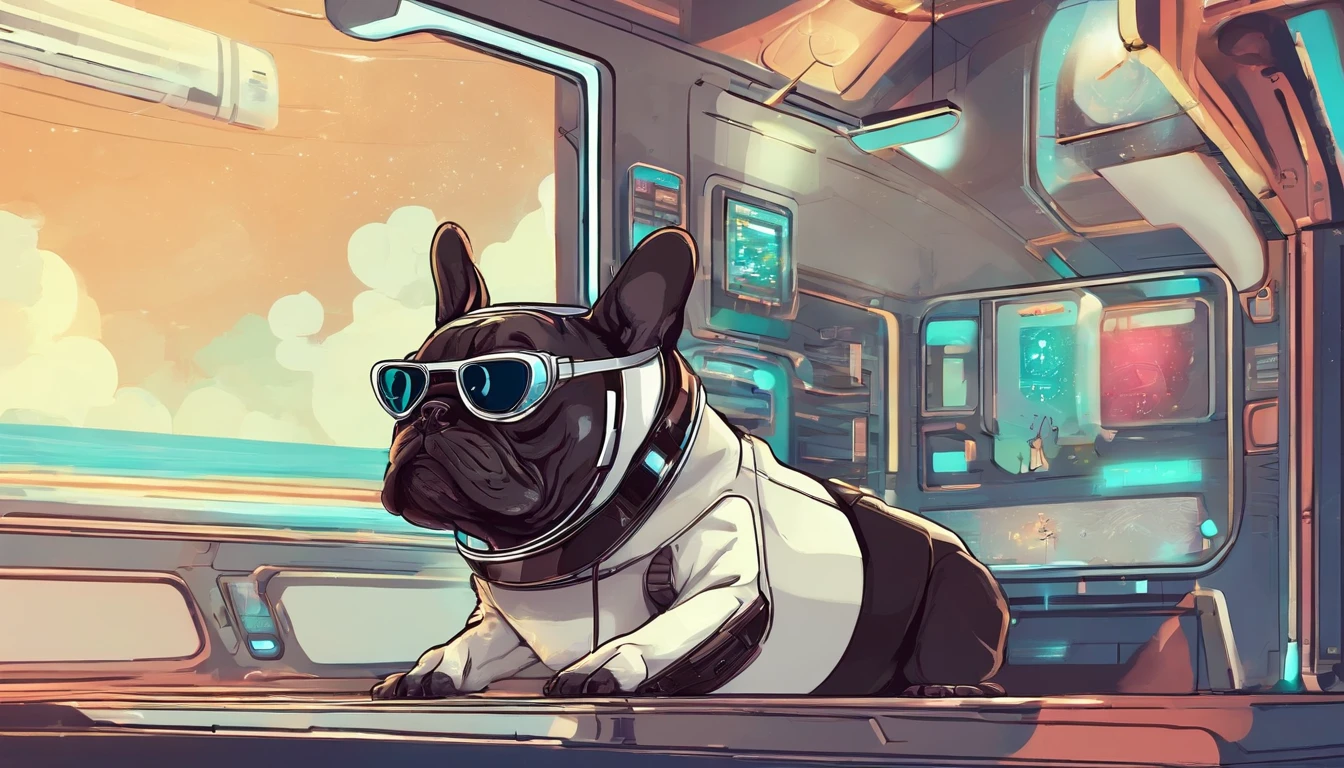 Wearing glasses French Bulldog