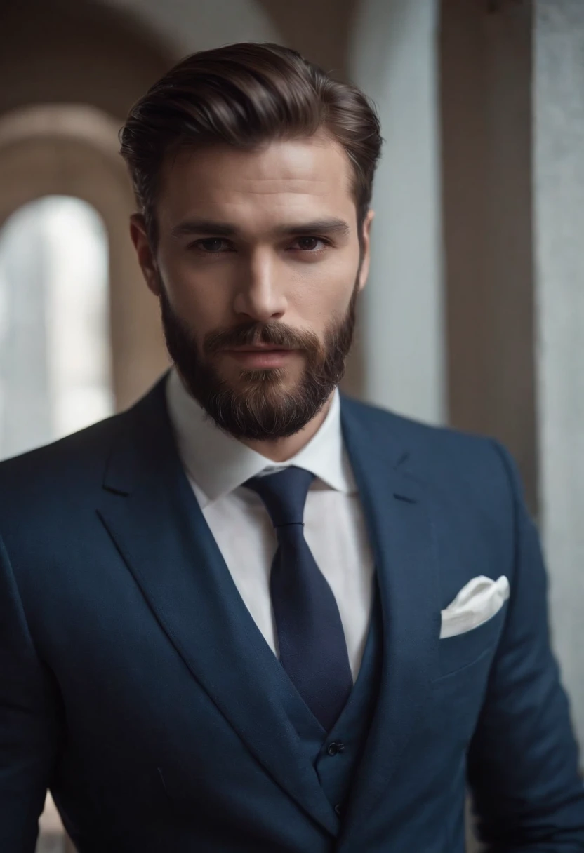 Gorgeous suit man , Beautiful beard , Sexy man executive, Therefore,Teno