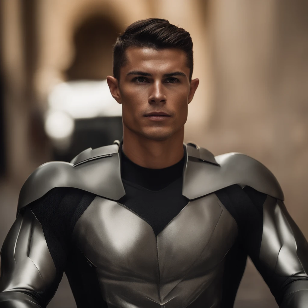 cristiano ronaldo, vestindo uma fantasia de homem de ferro, UHD,
