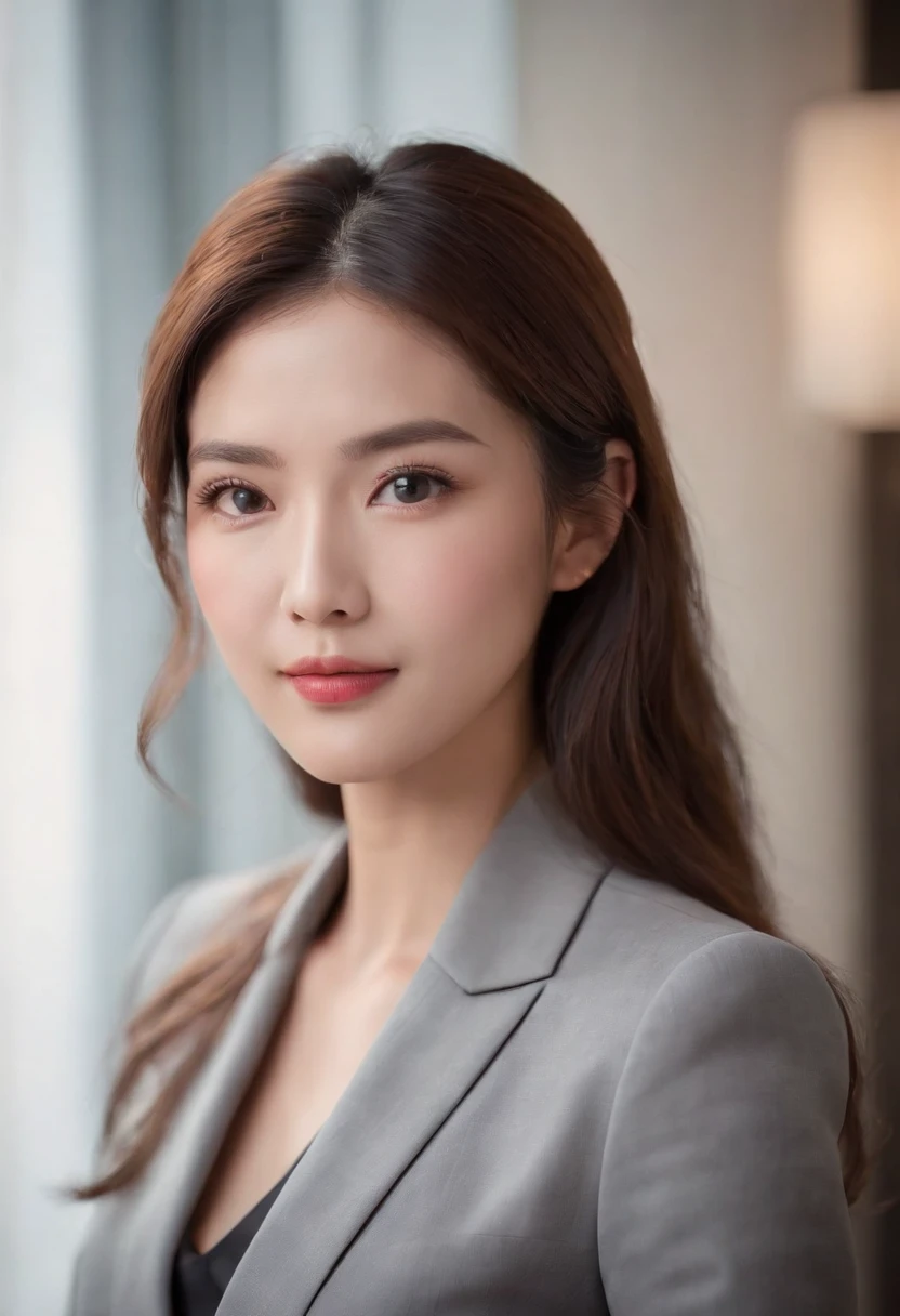 Delicate face,Oriental women,Office business suits,Professional look,Image photo
