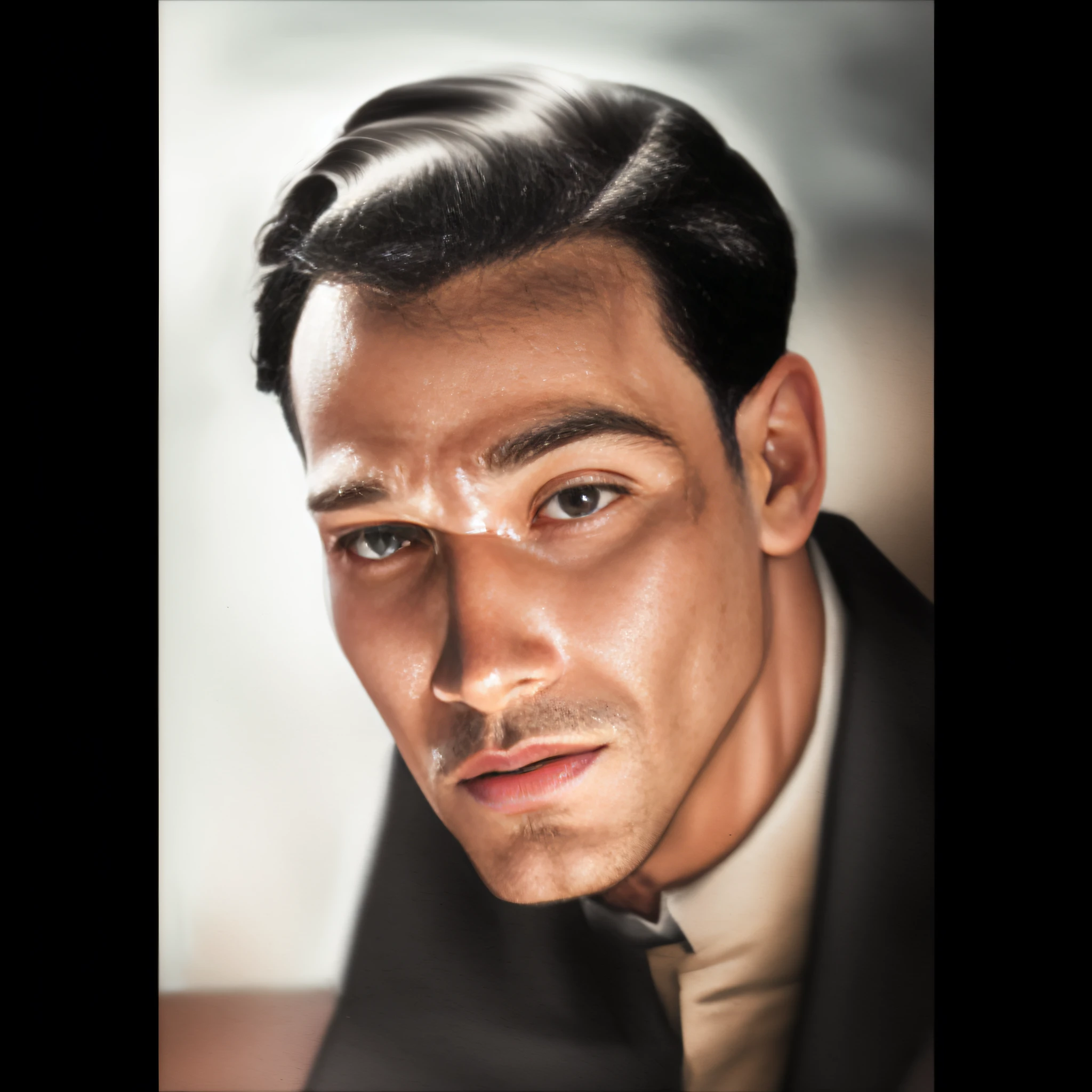 there is a man in a suit and tie posing for a picture, 1 9 3 0 s corte de cabelo, 1 9 2 0 s ator de cinema, colorido, 1 9 4 0 s corte de cabelo, Directed by: Howard Knotts, retrato colorido, inspirado em Edward Corbett, uma foto colorida, inspired by Oskar Lüthy, cara para cima com penteado 1 9 2 0 s mofifique pouca coisa na fisionomia do ator da foto, dando somente mais vivacidade a foto.