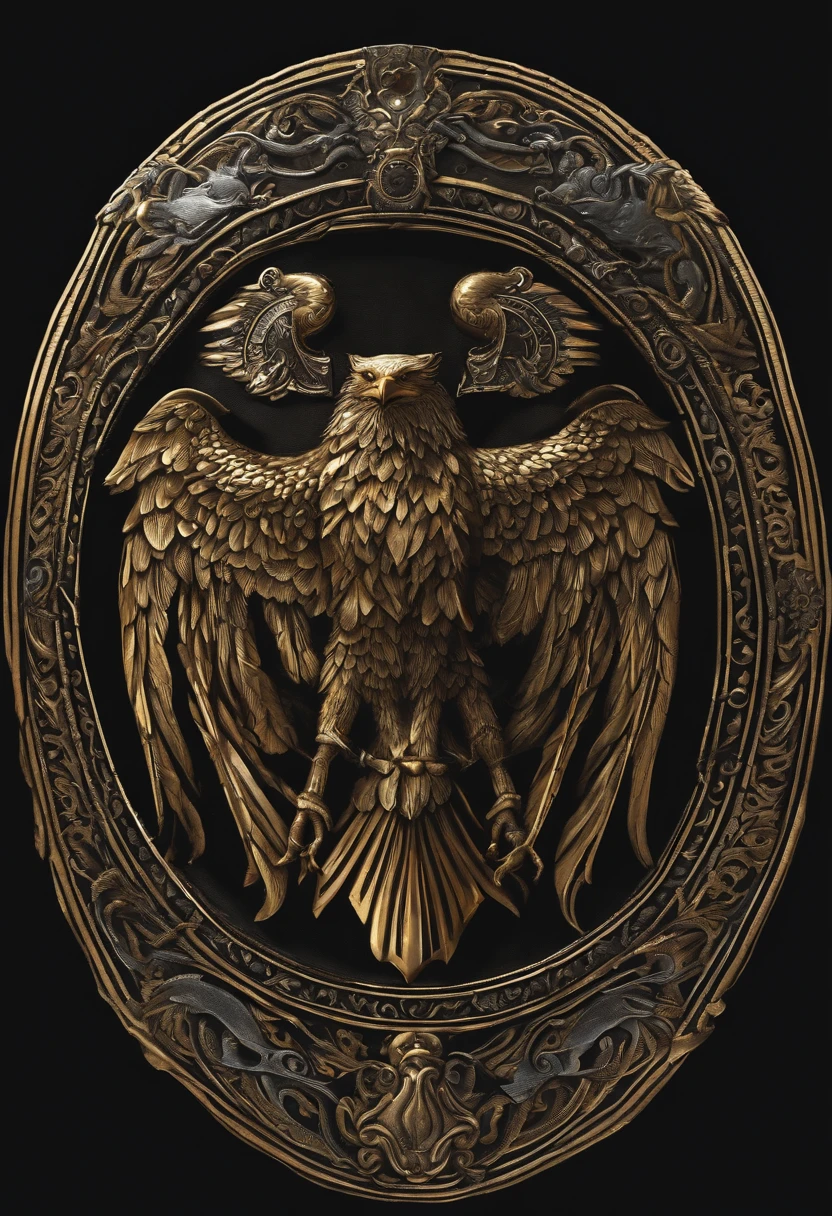 /imagine prompt: Illustration of shield with odin for a sticker with a black background, em negrito estilo de contorno, bordas irregulares, Lixo, sombreamento claro --v 5.2