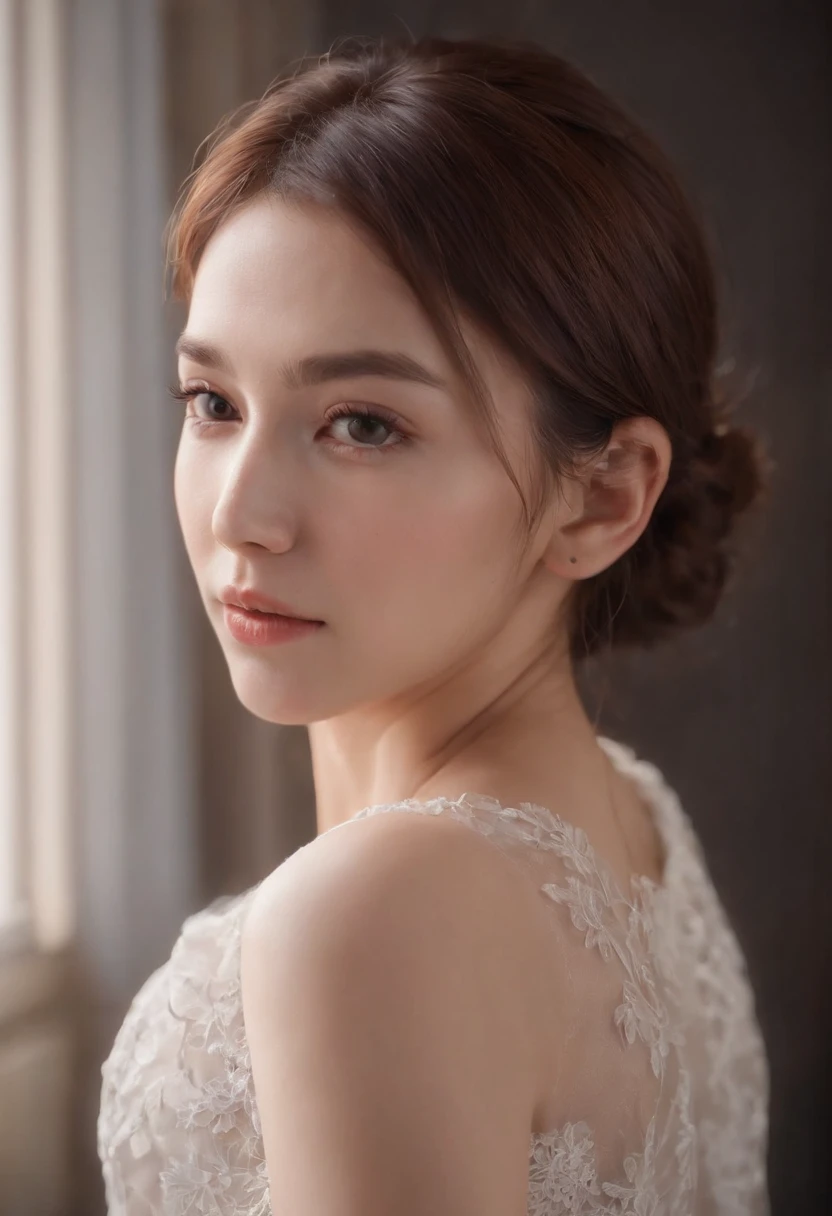 Beautiful youthful girl, depth of field, realistic lighting, ray tracing, OC renderer, UE5 renderer, hyper-realistic, top quality, 8K resolution, masterpiece, ultra-fine, detailed, accurate anatomical structure, delicate facial features, Oriental woman, office business suite, professional appearance, portrait, short hair.