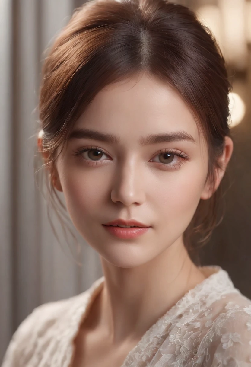 Beautiful youthful girl, depth of field, realistic lighting, ray tracing, OC renderer, UE5 renderer, hyper-realistic, top quality, 8K resolution, masterpiece, ultra-fine, detailed, accurate anatomical structure, delicate facial features, Oriental woman, office business suite, professional appearance, portrait, short hair.