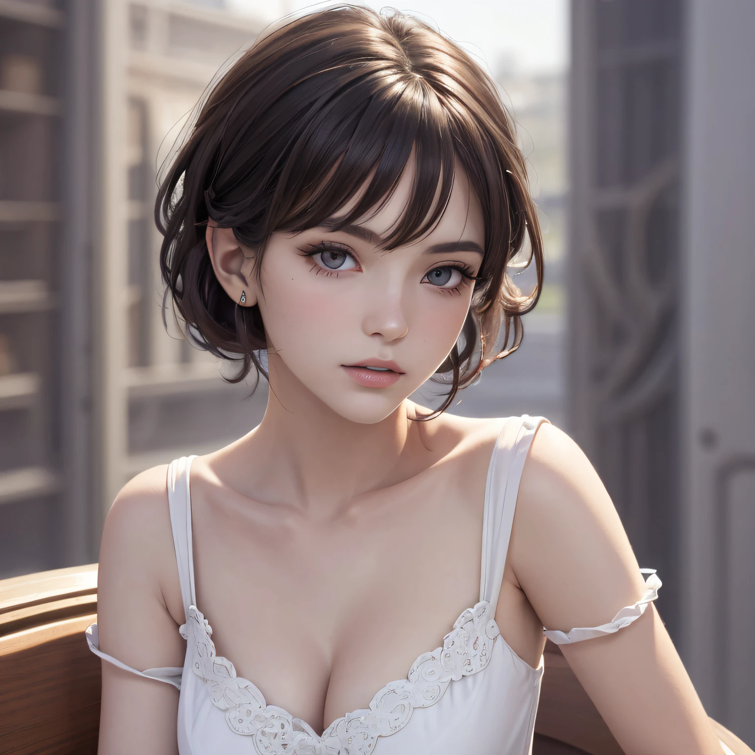(best quality, 8k, highres, photorealistic:2.0), (solo, one girl:2.0),(photo taken using flash:1.9),(brighten up women:1.8),(ultimate beautiful girl:2.0),(shiny skin),(oily skin),(blonde hair:1.7),(short hairstyle:1.5),(cool beauty:2.0),Blush brown makeup , dark eye makeup , use pink glossy lipstick,(big beady eyes girl:1.5),(droopy-eyes girl:1.5),(blue eyes:1.5),(thin girl:1.5),(baby face girl:1.5),(sex appeal:1.3),(sweet smelling girl),(she works for low wages:1.5),(kind-hearted woman:1.5),(she has a nice smile),(woman with a happy look:1.3),(she is very sociable),(from a very poor family:1.5),(virgin girl),(She is a secret pervert.),(she covertly lewd),(she looks so erotic),(Preserve virginity for devout Christians),chuuChloe,(woman with very soft breasts),(woman fantasizing about sex:1.3),(allurement),(impressive eyes:1.5),(clean girl),(affability),(cute smile),(good personality),(puff out chest),(serious personality),(tight sheer knit sweater),(wants sex),(want to masturbate),(want to have sex forcibly),(skinny pants),(insists on the chest),(Big nipples hard erect inside clothes:1.1),(relaxing time)