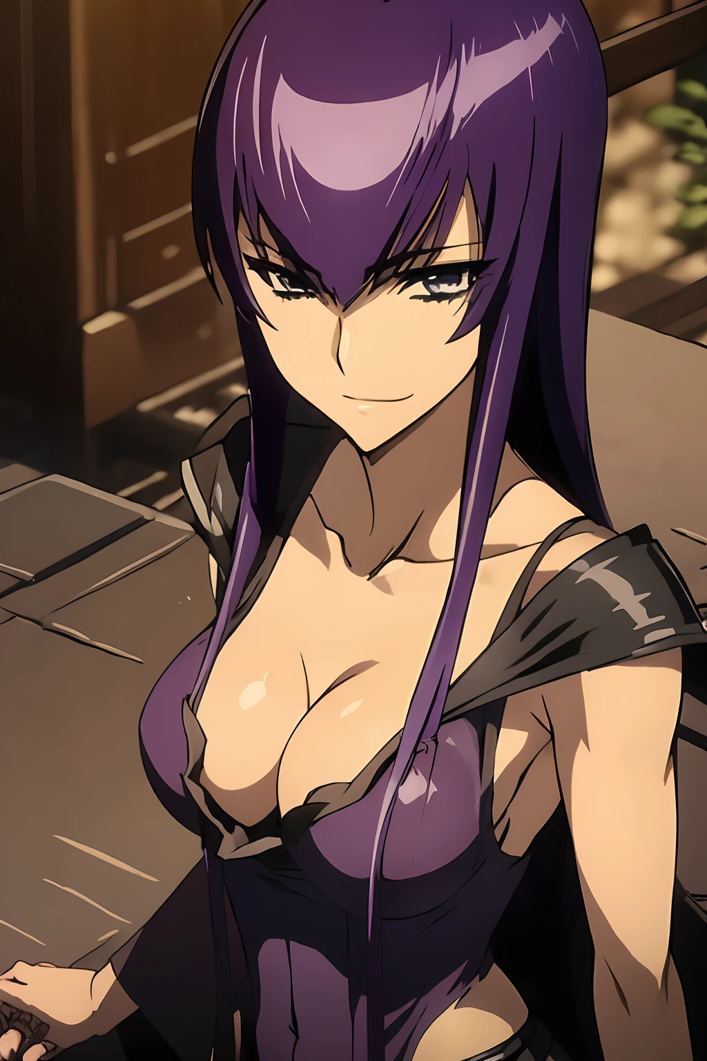 Saeko Busujima con un vestido sosteniendo una varita, inspirado por Li Chevalier, umineko, Himno del Rey como Princesa, inspirado en Fujiwara Takanobu, !!Retrato de cuerpo entero!!, Steampunk hermosa mujer anime, Vestido barroco, inspired by Sakai Hōitsu