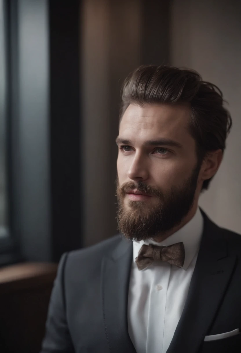 Gorgeous suit man , Beautiful beard , Sexy man executive, Therefore,Teno