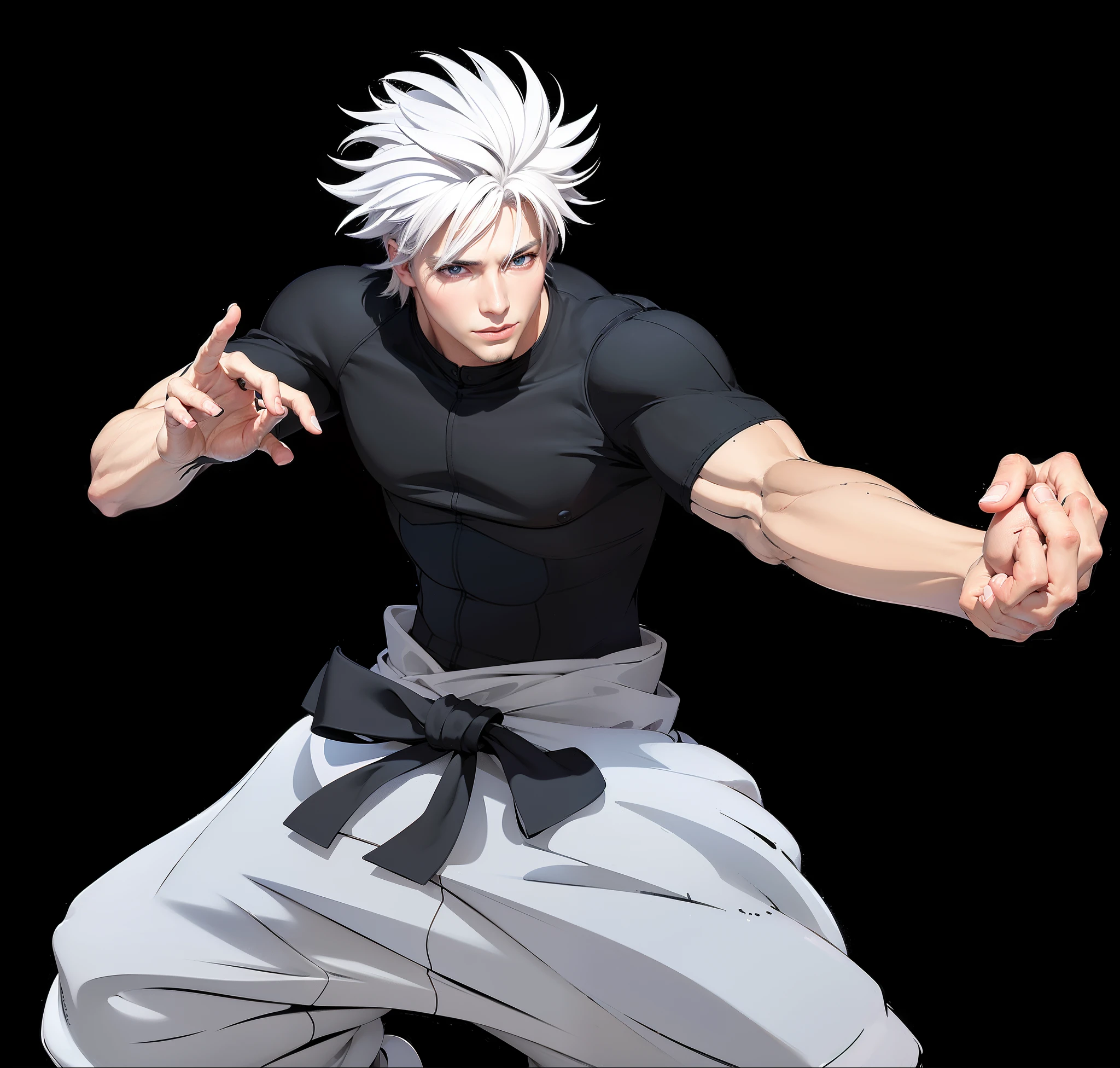 masculine male, masterpiece, ((perfect eyes)) best quality, (semirealism:1.9), beautiful lighting, (extremely detailed CG unity 4k fhd wallpaper), High Detail, Sharp focus, dramatic outdoors, 1 boy ,19 years old, white hair, light purpel eyes, smile.
