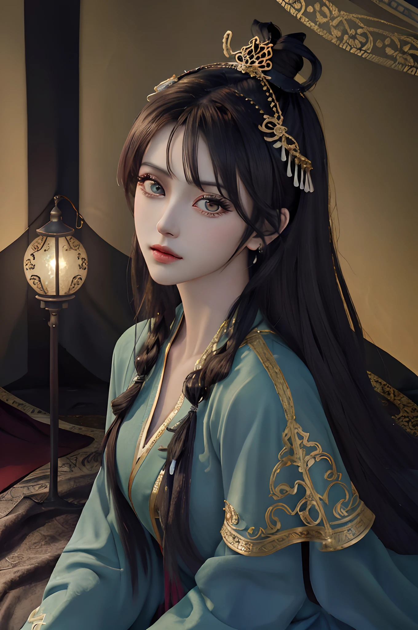 Top quality, Best quality, High-quality illustrations, Masterpiece, Super high resolution, Detailed background, Detailed background, duo,two concubines,Aladdin, Entertainment at the Arabian Palace, Sassanid dynasty, Turkish lamps,group picture:0.1, 6+Women, 6+Girls, absurderes(Highly detailed beautiful face and eyes)Perfect anatomy, expression, Good lighting, cinematic shadow,(komono,),