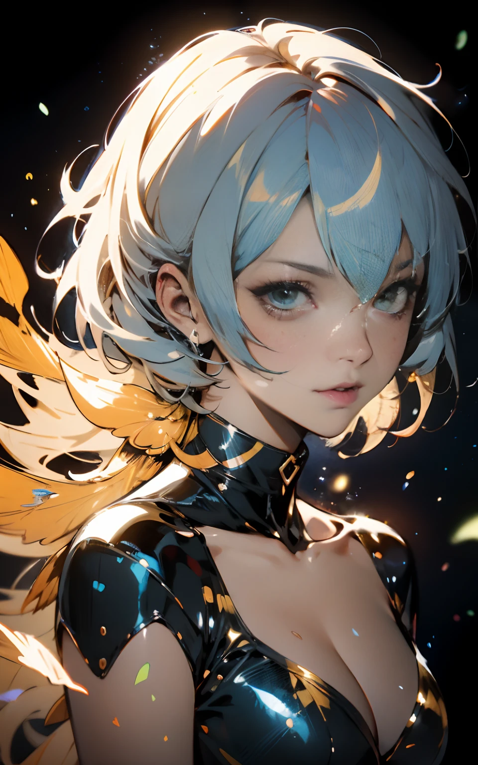 looking at the photographer, 1 Rei Ayanami,shoulder length messy white hair, Feliz, long-range shooting, corpo inteiro,  bonita do estilo do waifu do anime, pintura hiperdetalhada, Luminismo, arte por Carne Griffiths e Wadim Kashin arte conceitual, 4k resolution, fractal isometrics details bioluminescence , 3D-rendering, octan render, intrinsecamente detalhado , cinemactic, trend in artstation Isometric Centered hyperrealistic cover photo amazing color, Hand drawn , corajoso, mucha realista , hit definition , cinemactic, no papel, ethereal background, beleza abstrata,stand, Approaching perfection, forma pura, proportion Aurea, Minimalista, inacabado, arte conceitual, por Brian Froud e Carne Griffiths e Wadim Kashin e John William Waterhouse, detalhes intrincados, 8k post production, high resolution, hiperdetalhado, trending on ArtStation, foco nítido, Studio photo, detalhes intrincados, altamente detalhado, Directed by: Greg Rutkowski, under the water with drops of WATER on it.