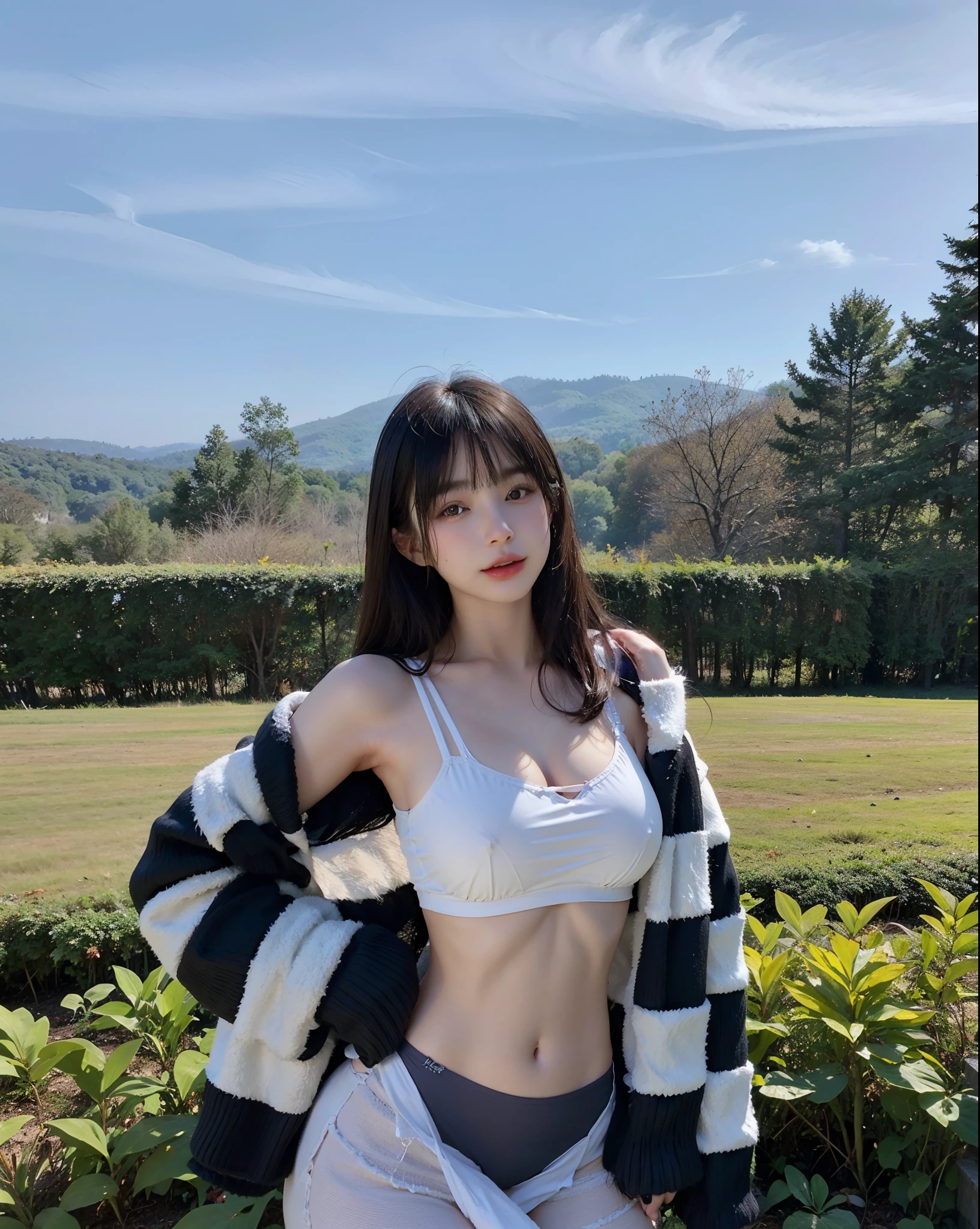 (8k, RAW photo, best quality, masterpiece:1.2), yjnn, 1girl, 3d, asian, bangs, bare_shoulders, bow, bra, breasts, brown_eyes, brown_hair, cleavage, grey_background, lips, long_hair, long_sleeves, looking_at_viewer, medium_breasts, navel, nose, off_shoulder, open_clothes, open_shirt, panties, realistic, shirt, solo, stomach, underwear, undressing, upper_body, white_bra, white_panties, white_shirt,Shiny skin, beautiful delicate face, beautiful delicate eyes ,(realistic, photo realistic:1),Lie down on the bed