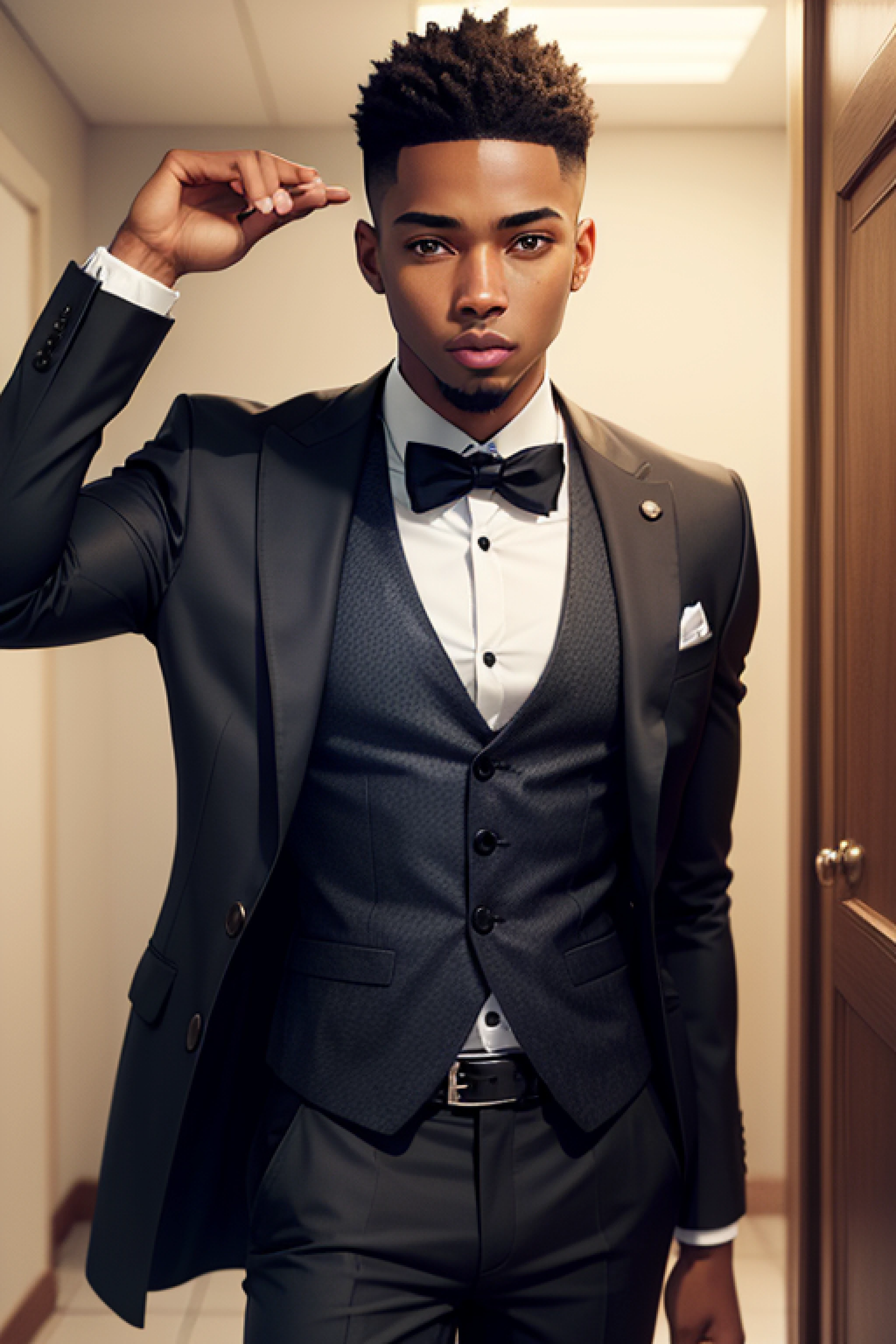 A young black man well dressed