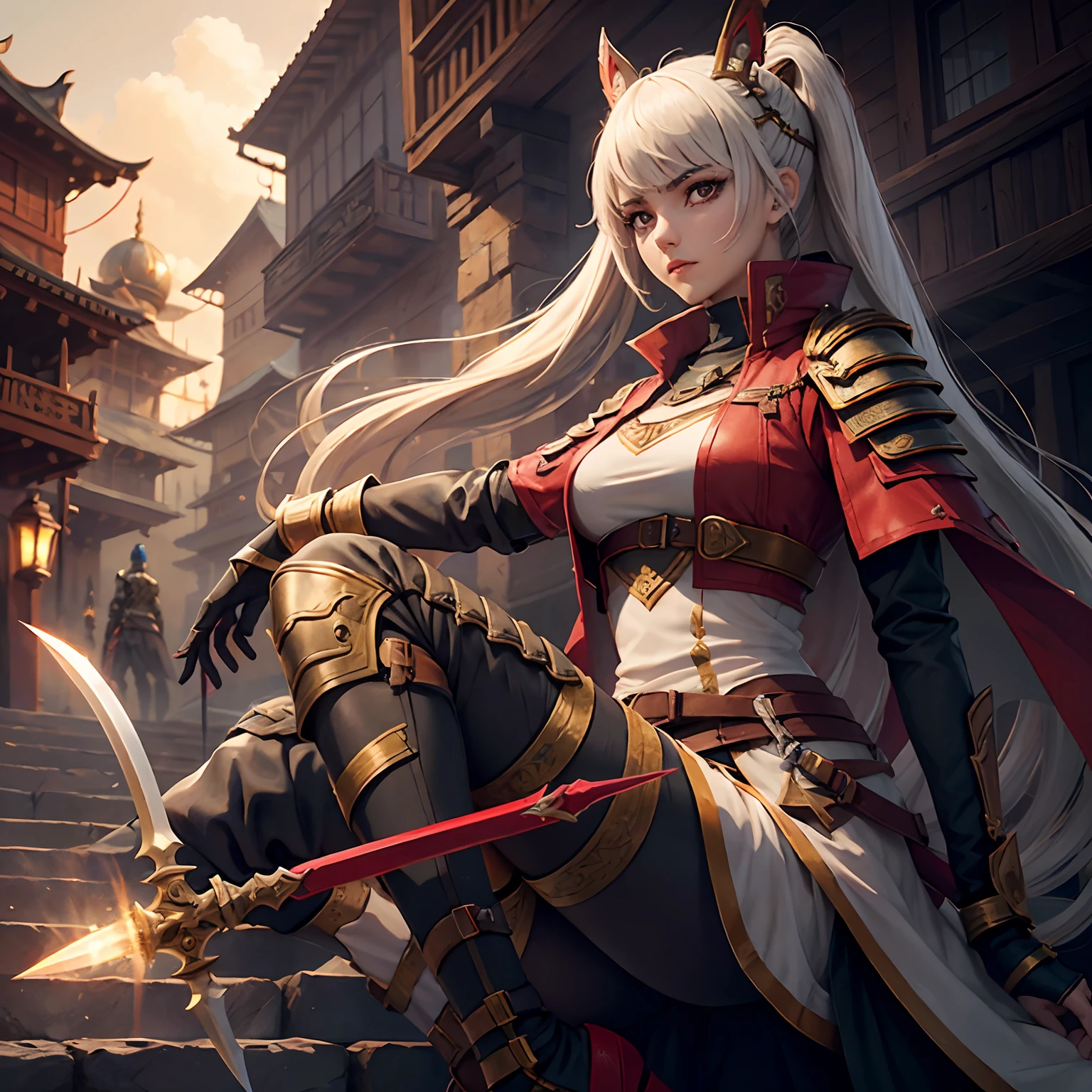 (Create the iconic character Matari from the game Naraka bladepoint. She is a female Assassin's specialized in using dagger